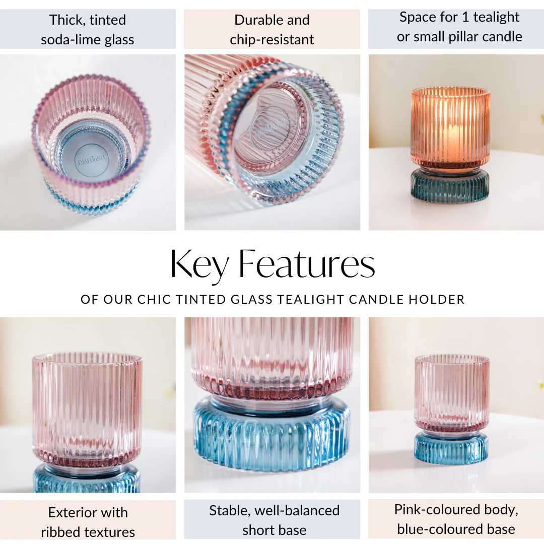 Chic Tinted Glass Tealight Candle Holder - Image 5
