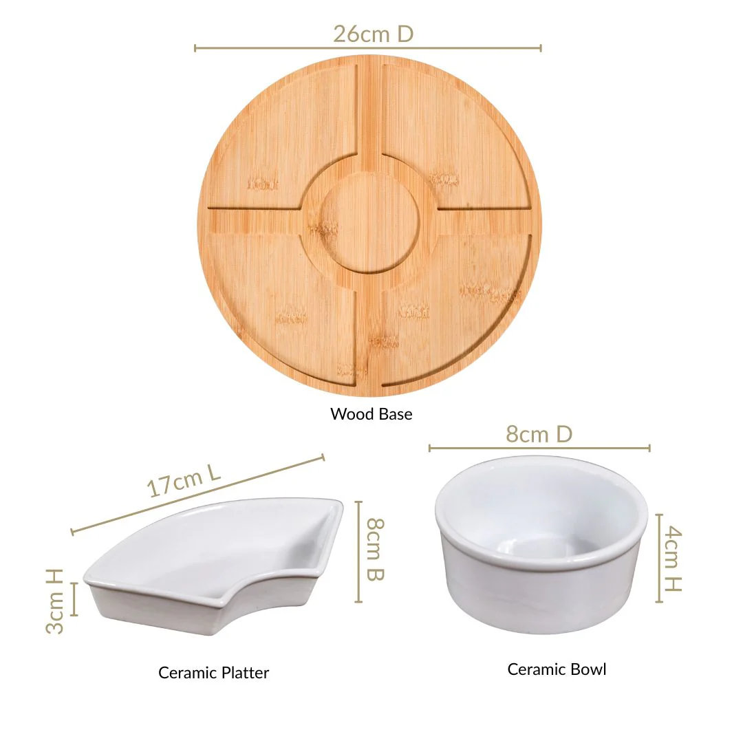 Chip And Dip White Ceramic Platter - Image 4