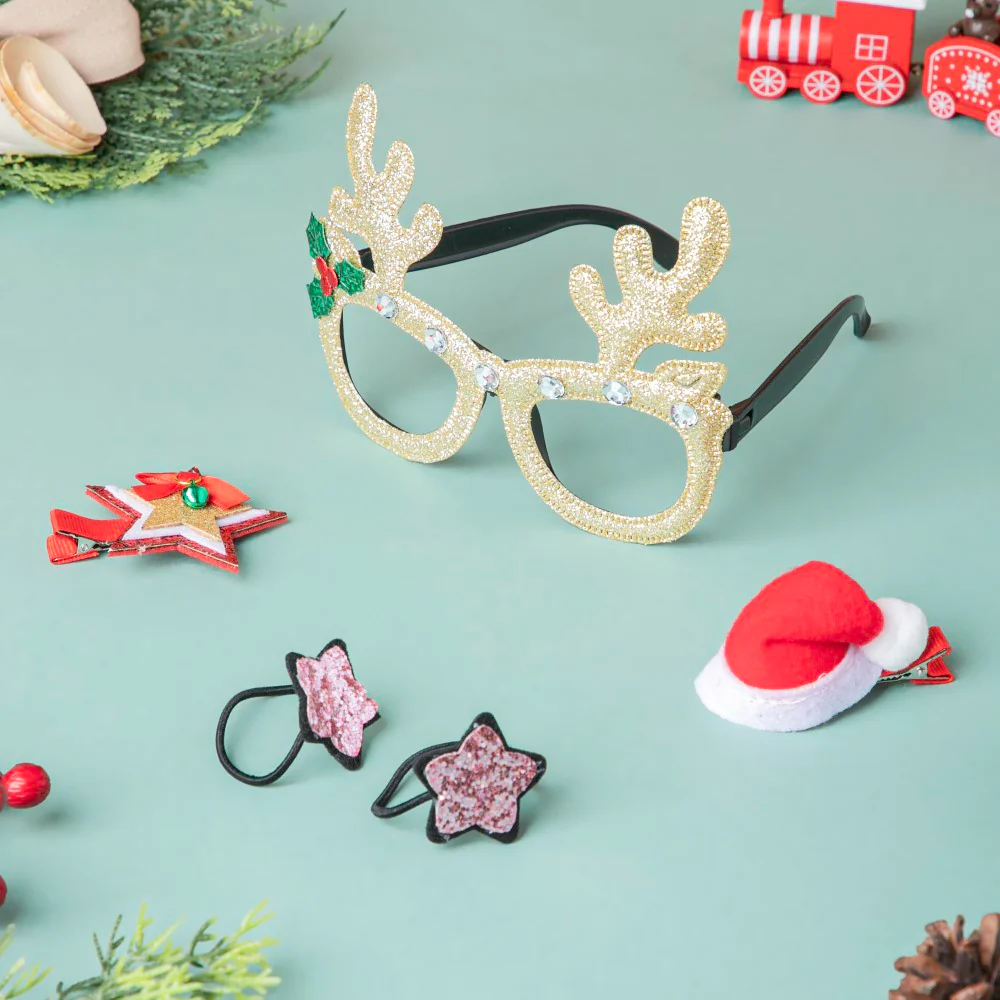 Christmas Party Glasses And Hair Accessories Set Of 5 - Image 3