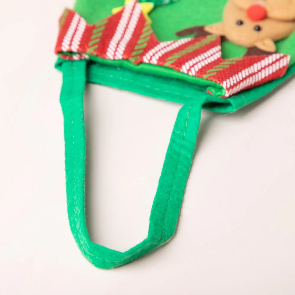 Christmas Reindeer Quirky Gift Bag Green 6 Inch - Image 7