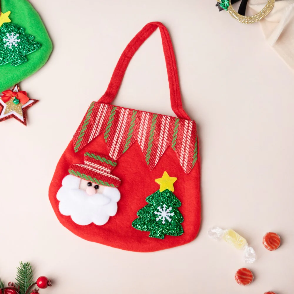 Christmas Santa Quirky Gift Bag Red 7 Inch - Image 4
