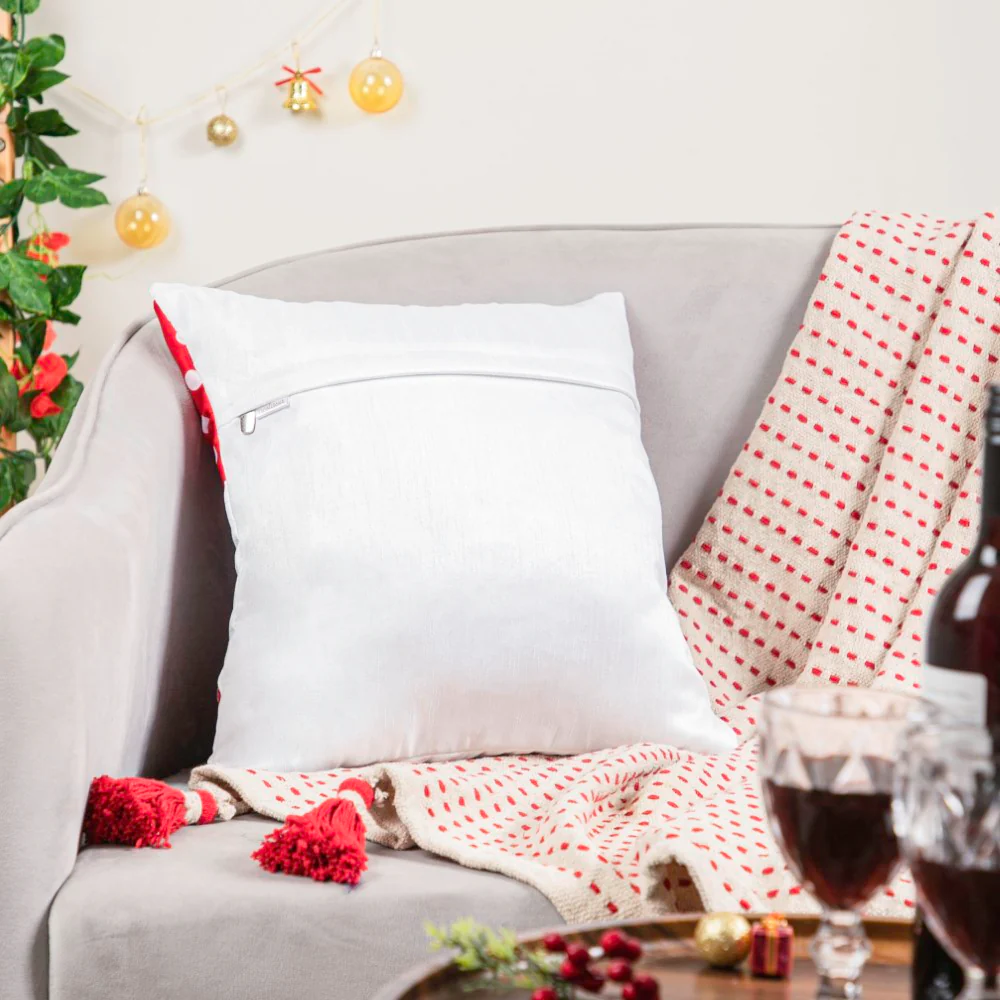 Christmas Snowman Velvet Cushion Cover 16 X 16 Inch - Image 3