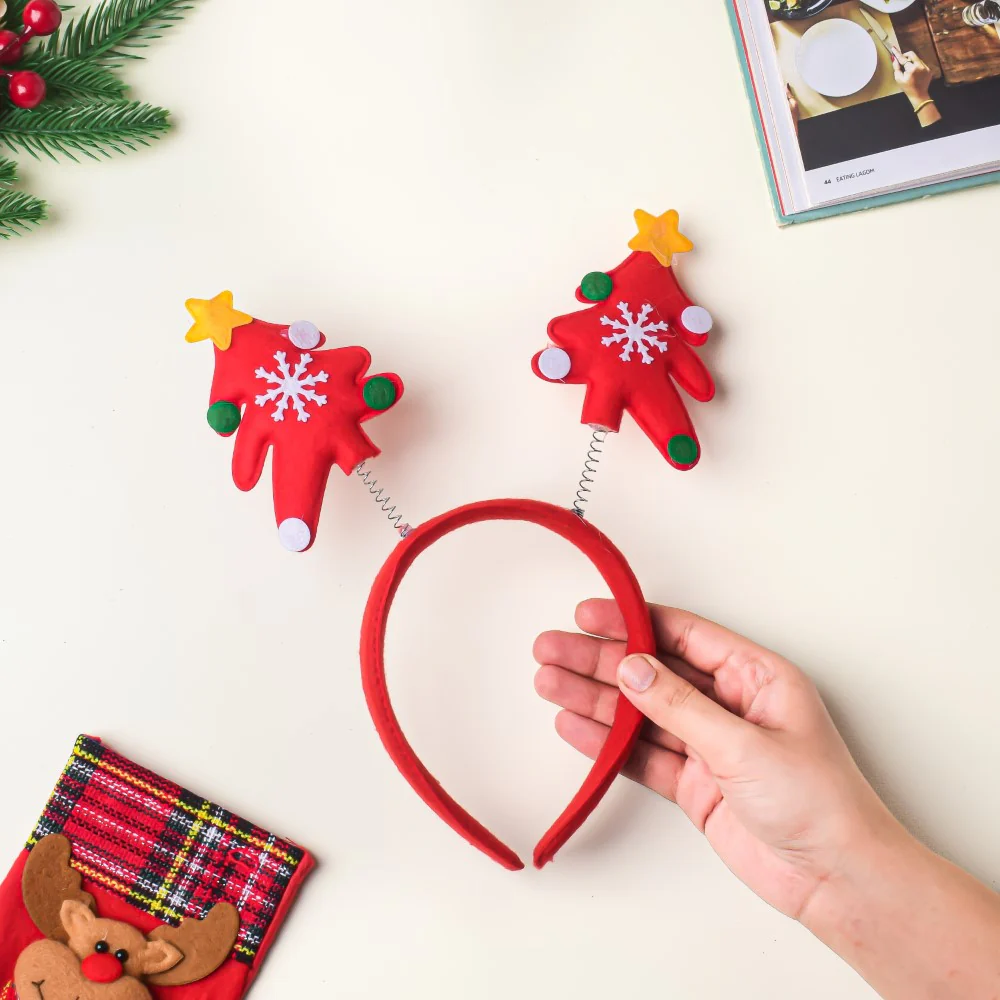 Christmas Tree Hairband Red - Image 2