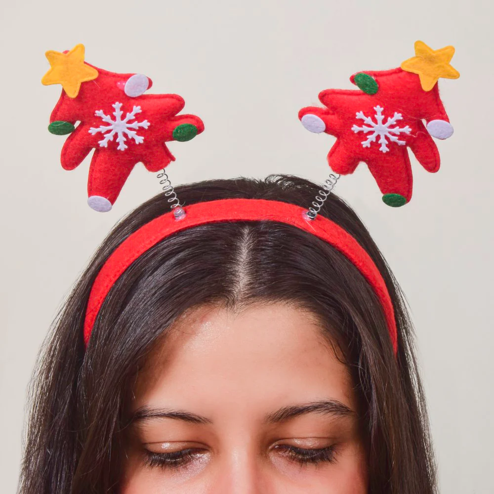 Christmas Tree Hairband Red - Image 3