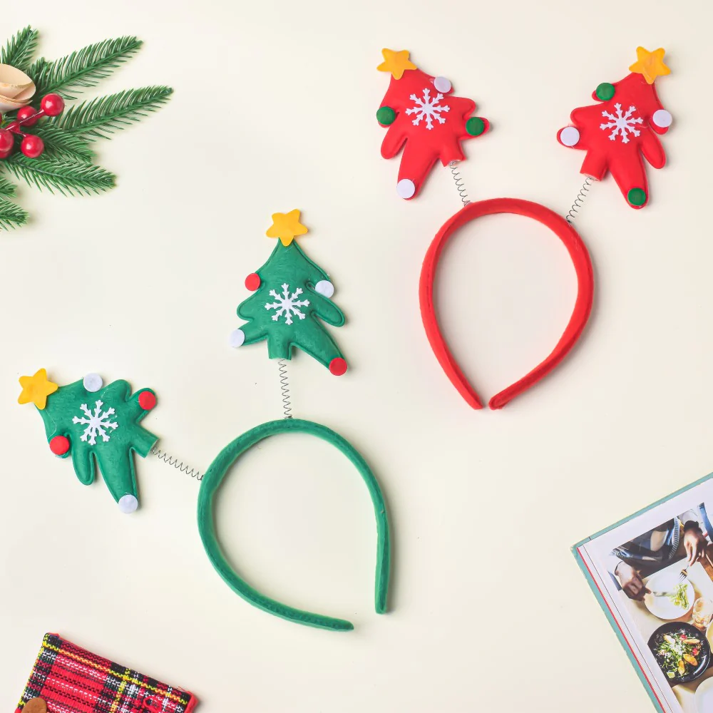 Christmas Tree Hairband Red - Image 6