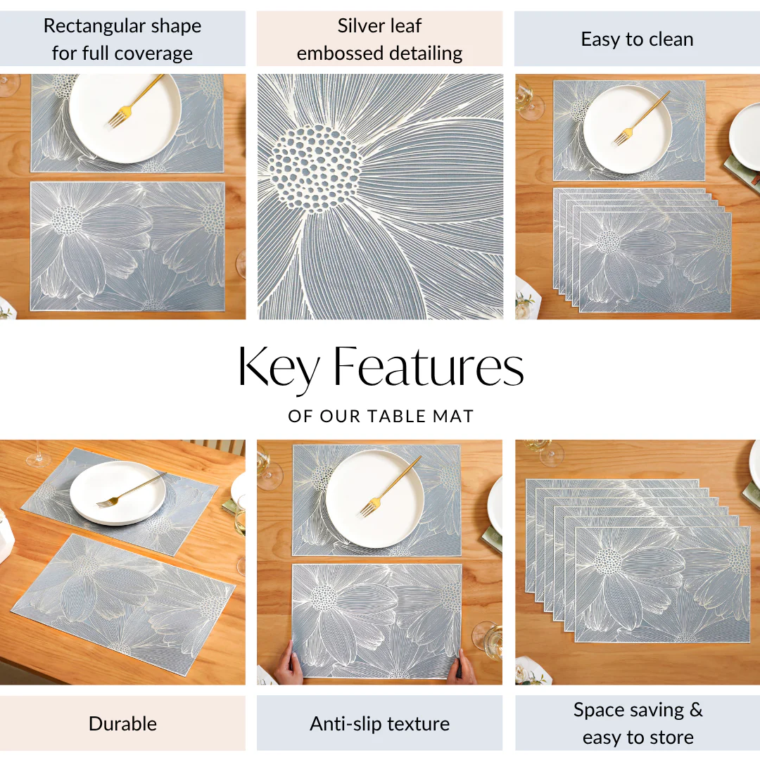 Chrome Blossom Table Mat Set Of 6 - Image 4
