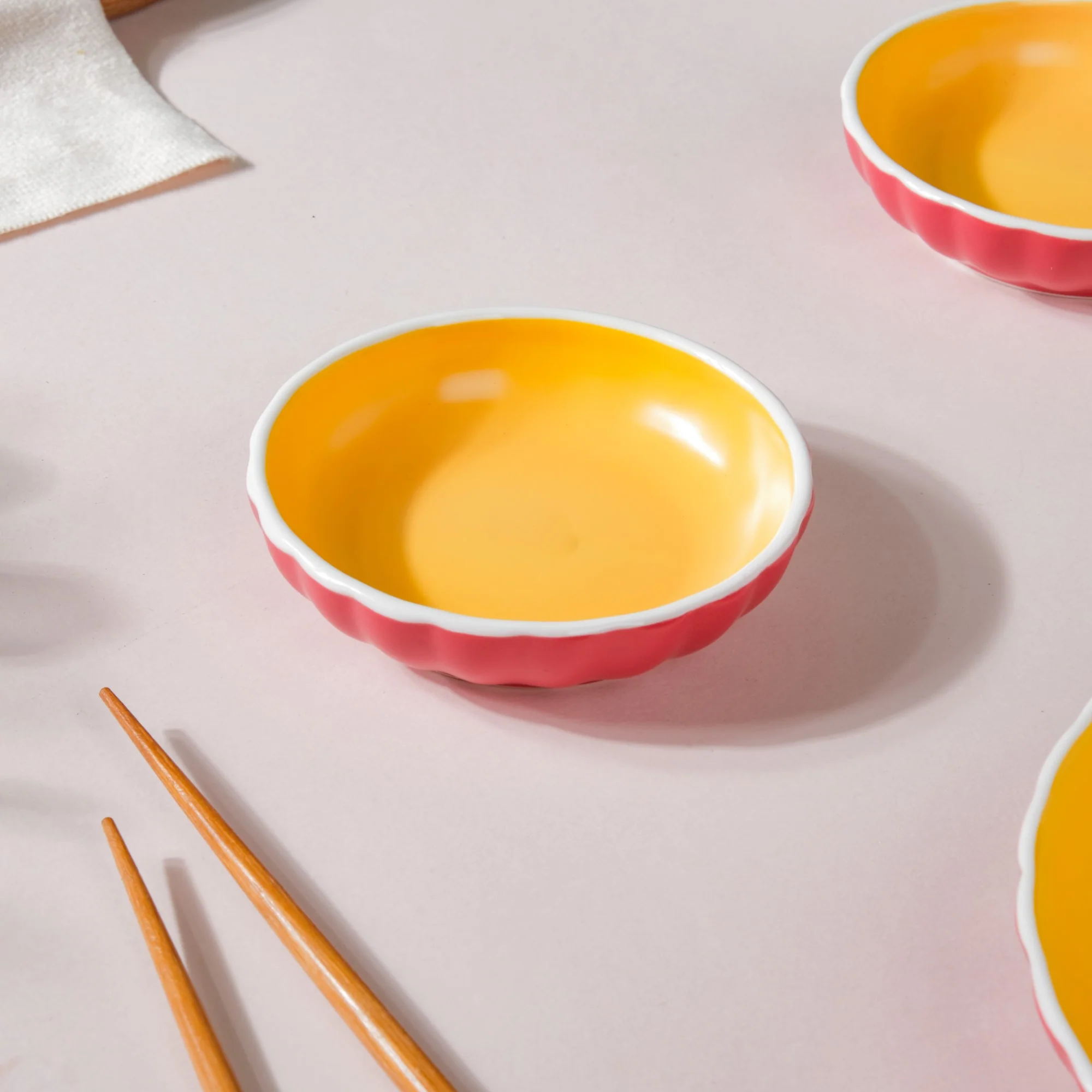 Chrome Ceramic Dessert Plate Red 4 Inch Set Of 2 - Image 11
