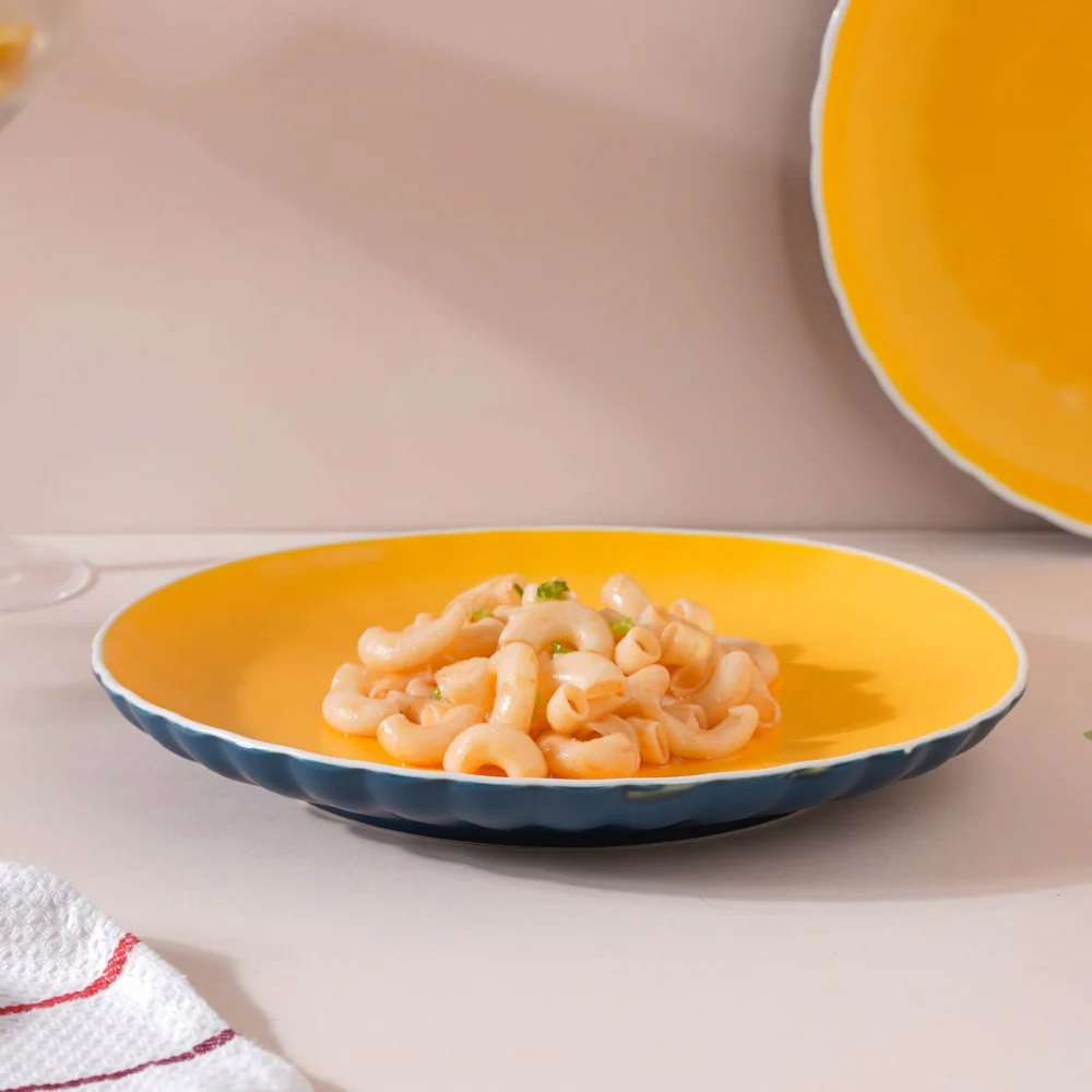 Chrome Dinner Plate Blue 9.5 Inch Set Of 2 - Image 7