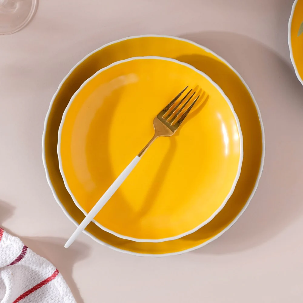 Chrome Dinner Plate Blue 9.5 Inch Set Of 2 - Image 9