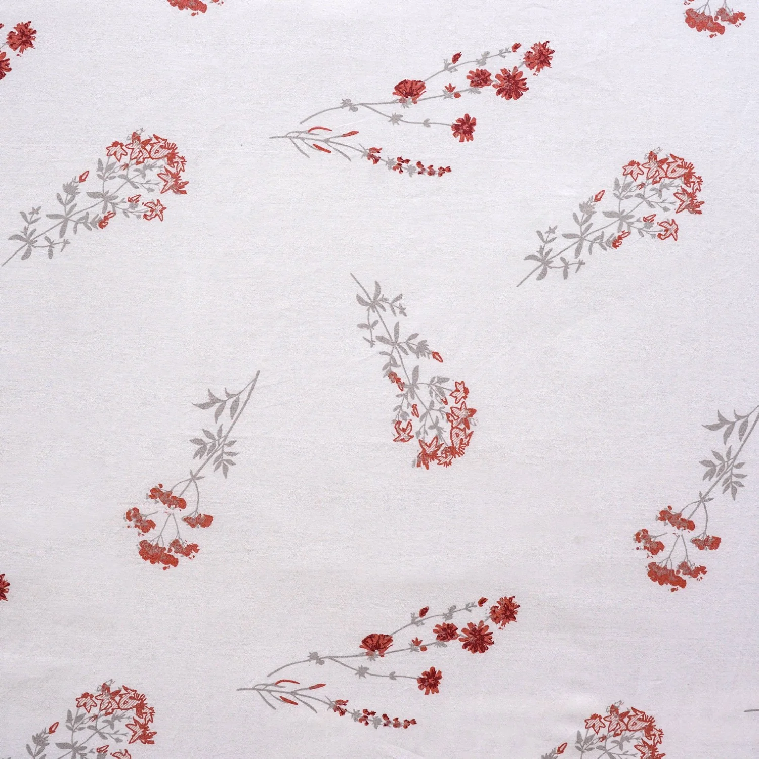 Chrysanthemum 180 TC Pure Cotton Bedding Set Soft Touch King Size Red 275x275 cm - Image 5