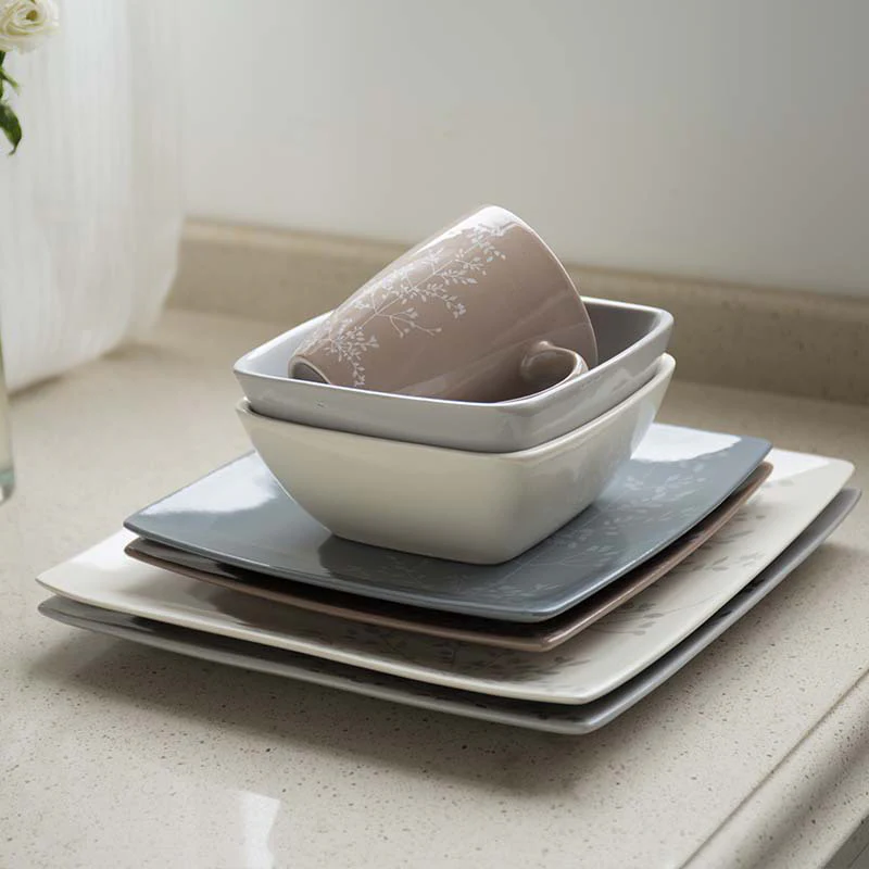 Ciara Sprig Square Plate Grey 10.5 Inch - Image 11