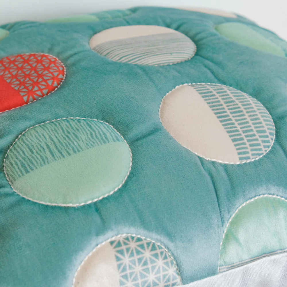 Circle Quilted Velvet Cushion Cover 16 inch - Image 2