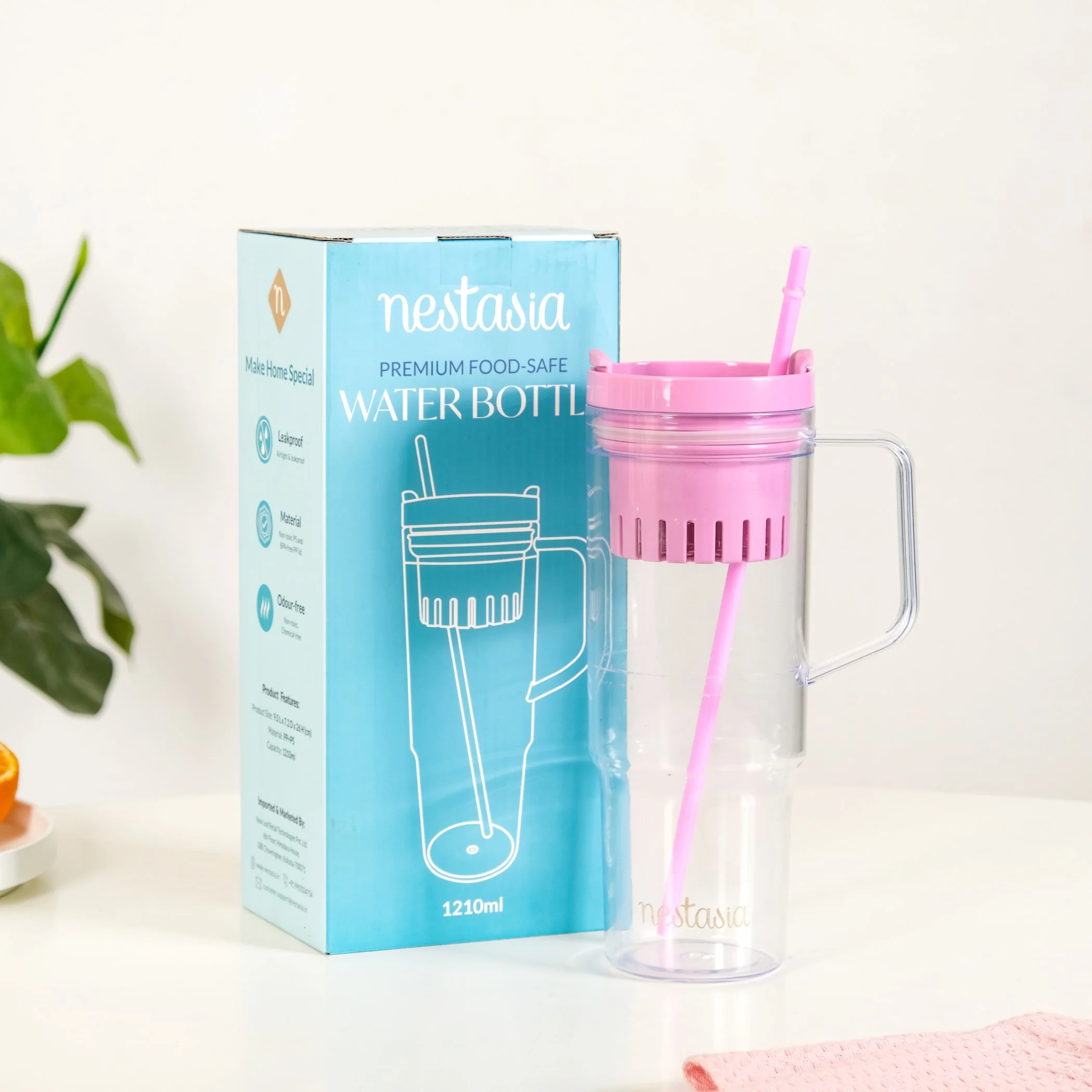 Citrify Large Spillproof Water Bottle With Fruit Infuser Pink Flamingo 1210ml - Image 4