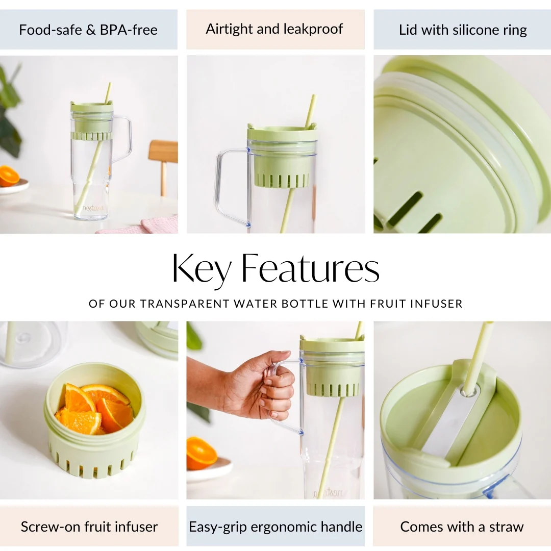 Citrify Travel Sipper Bottle With Infuser Forest Mint 1210ml - Image 6