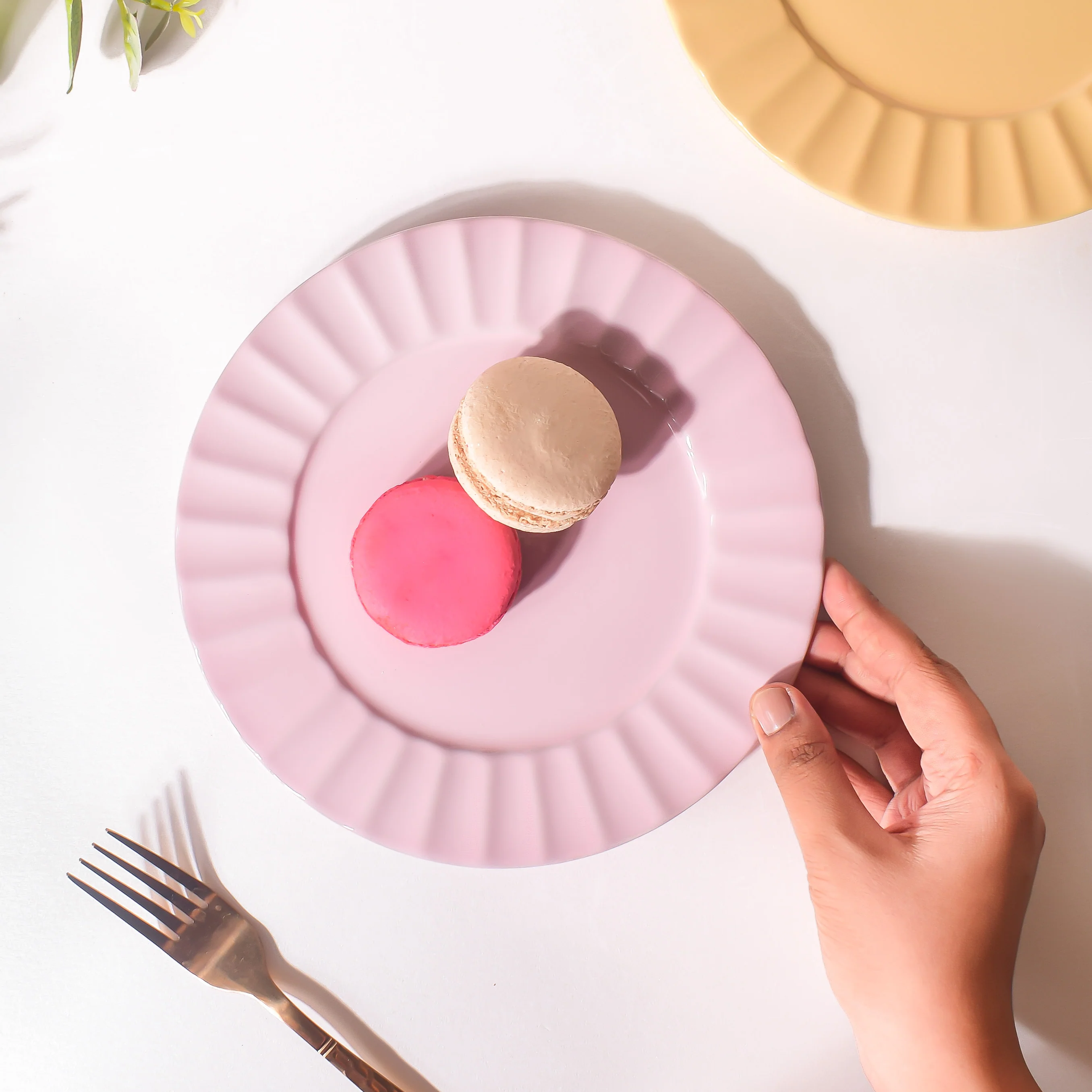 Claramay Pink Pastel Ceramic Snack Plate 8 Inch - Image 2