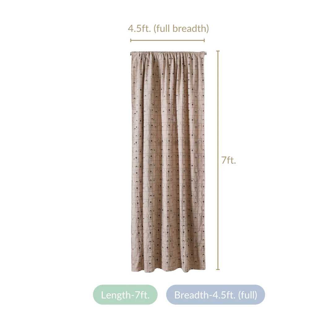 Classic Beige Full Length Embroidered Curtain Set Of 2 84x54 Inch - Image 7