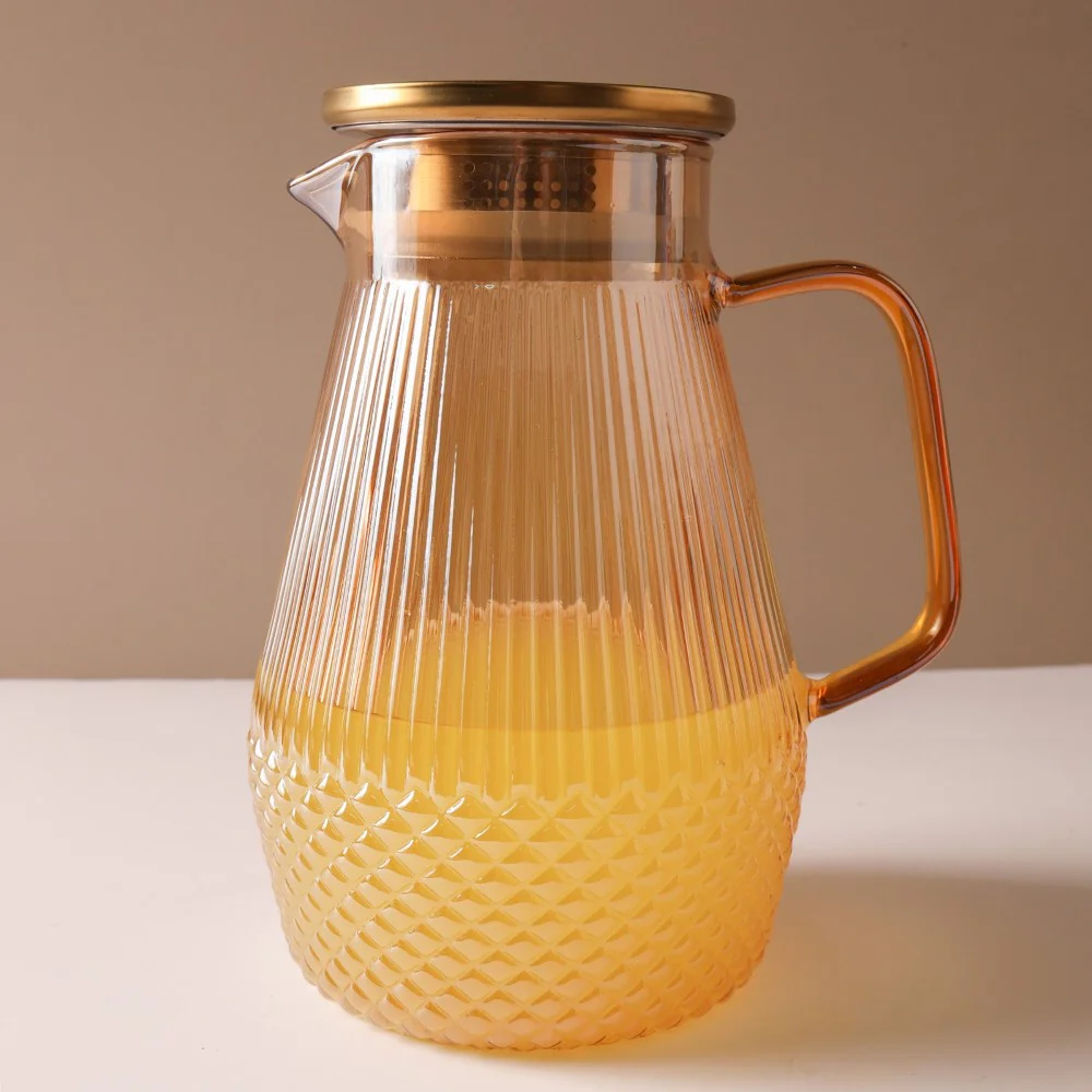 Classic Glass Tea Set of 5- Amber - Image 10