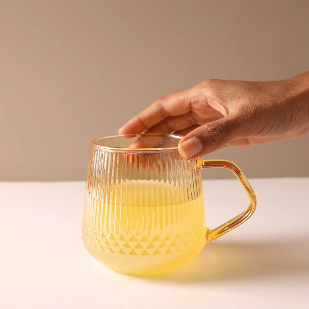 Classic Glass Tea Set of 5- Amber - Image 7