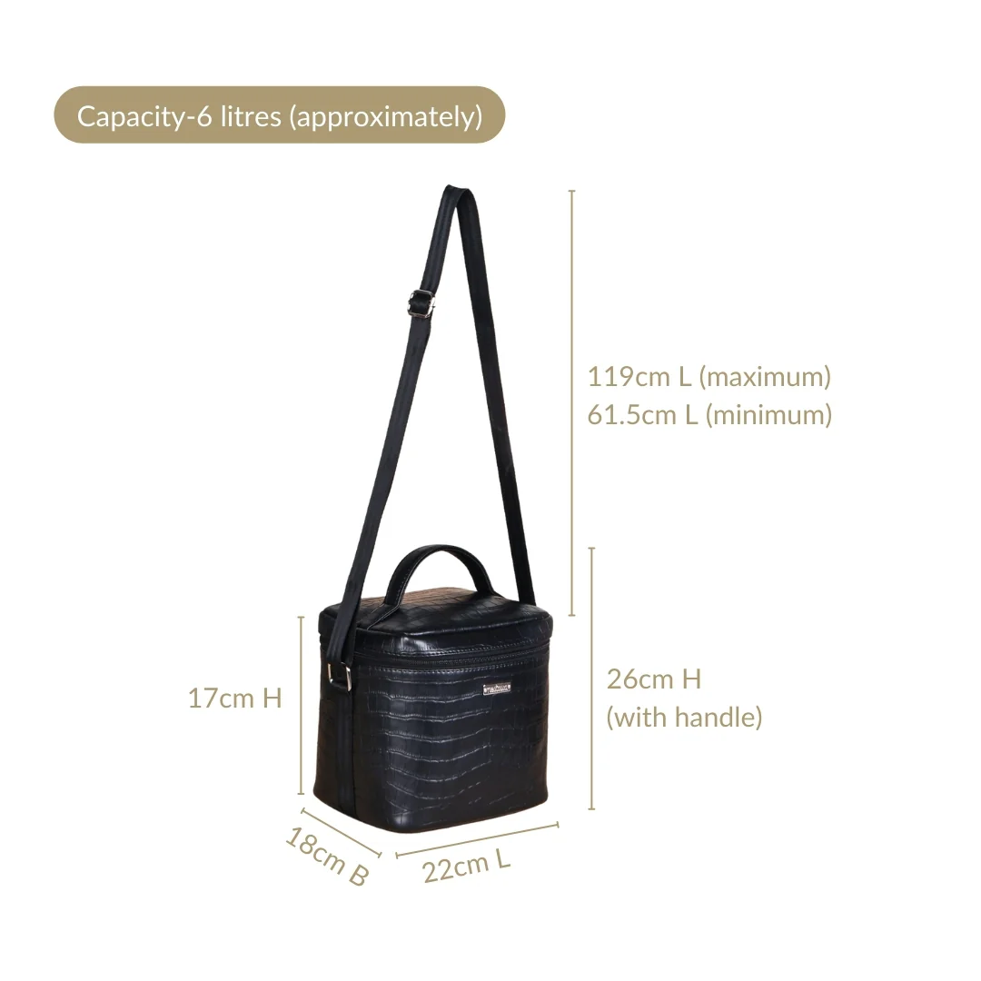 Classic Luxury Insulated Lunch Bag Black - Image 3