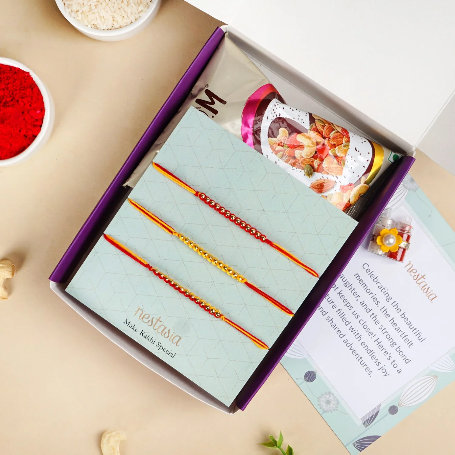 Classic Trio Rakhi For Brother - Image 7