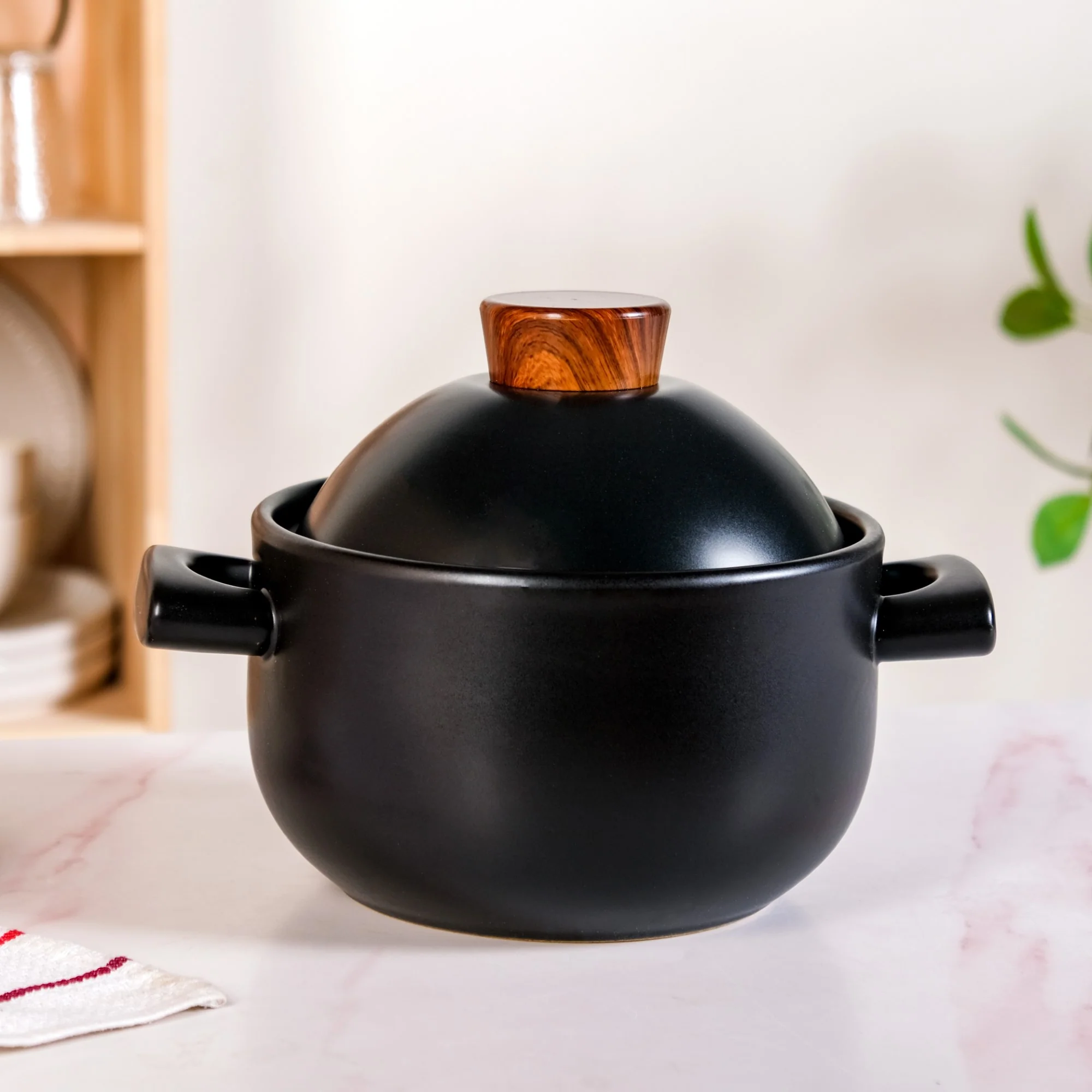 Claymist Black Cooking Pot With Lid 2800ml - Image 9