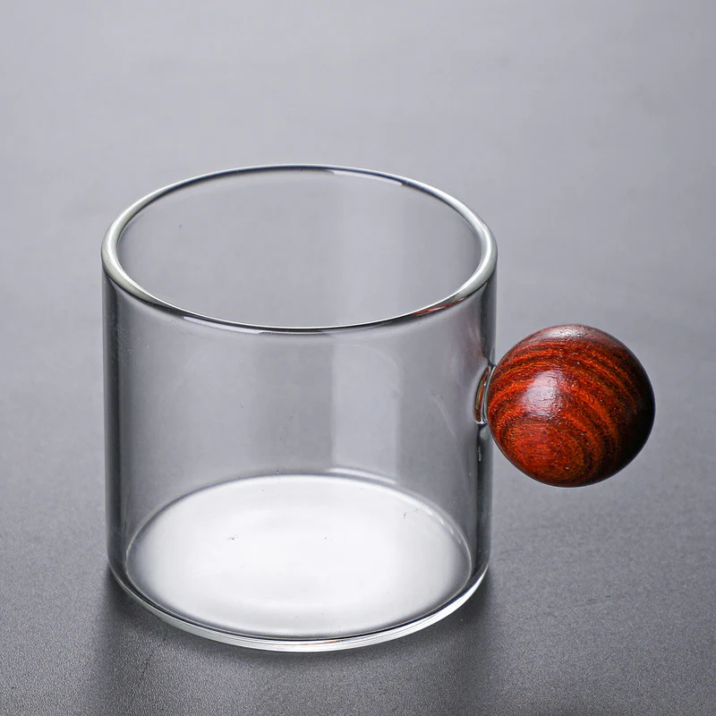 Clear Glass Mug With Knob Handle Small - Image 10