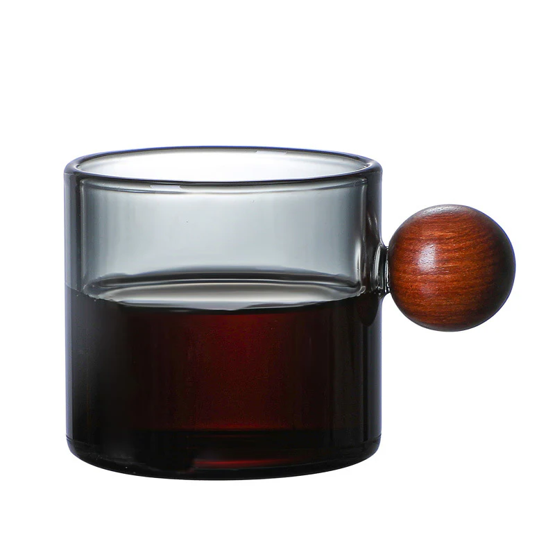 Clear Glass Mug With Knob Handle Small - Image 12