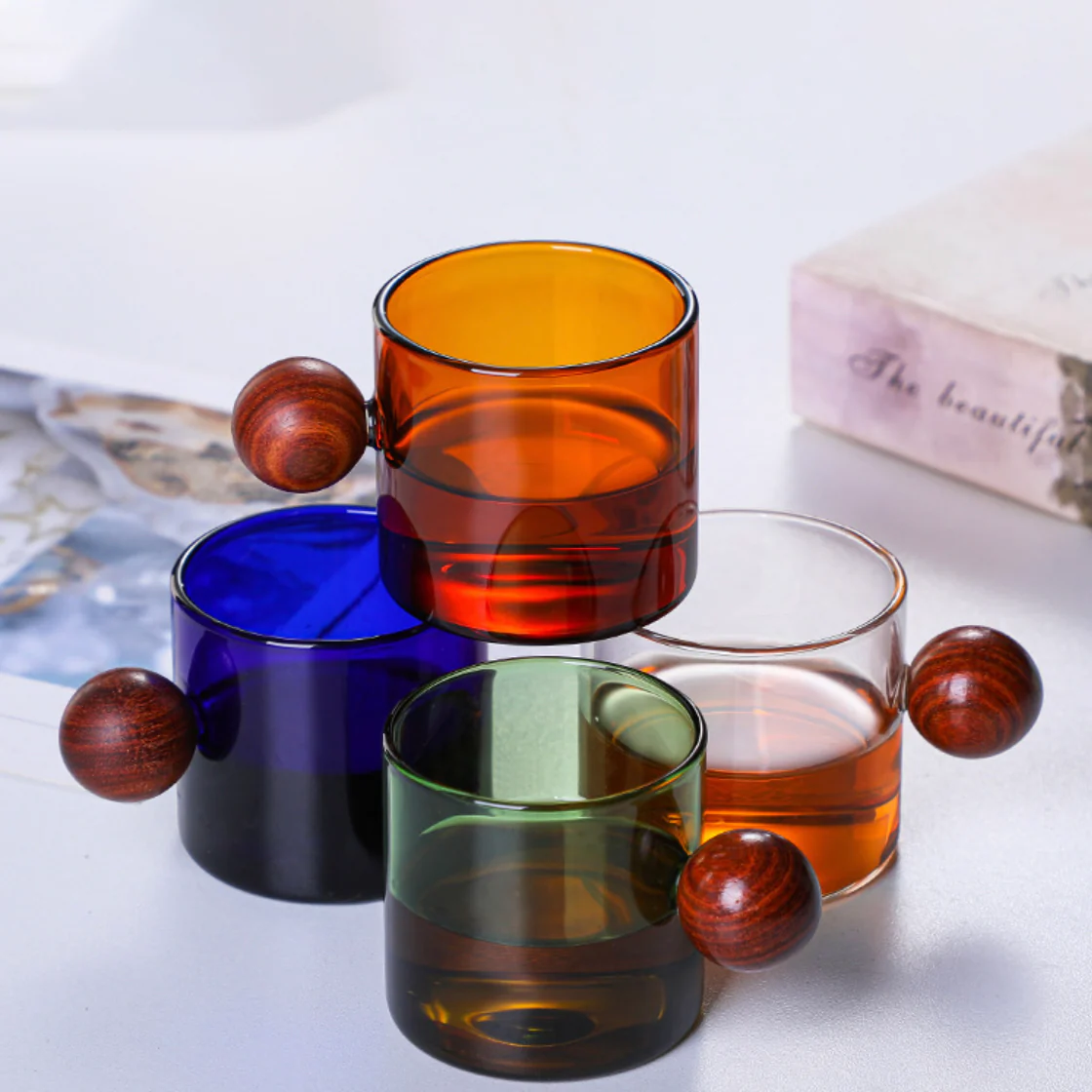 Clear Glass Mug With Knob Handle Small - Image 15
