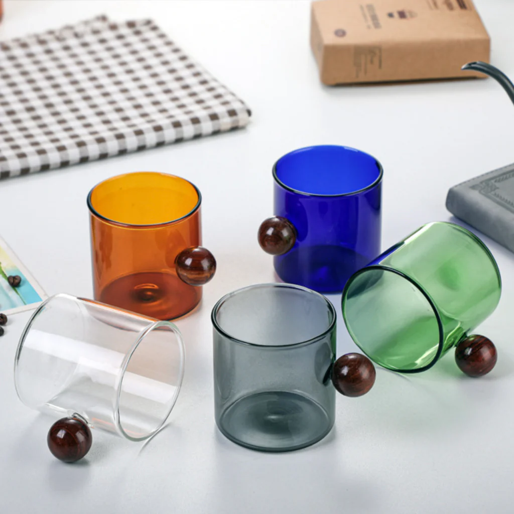 Clear Glass Mug With Knob Handle Small - Image 16
