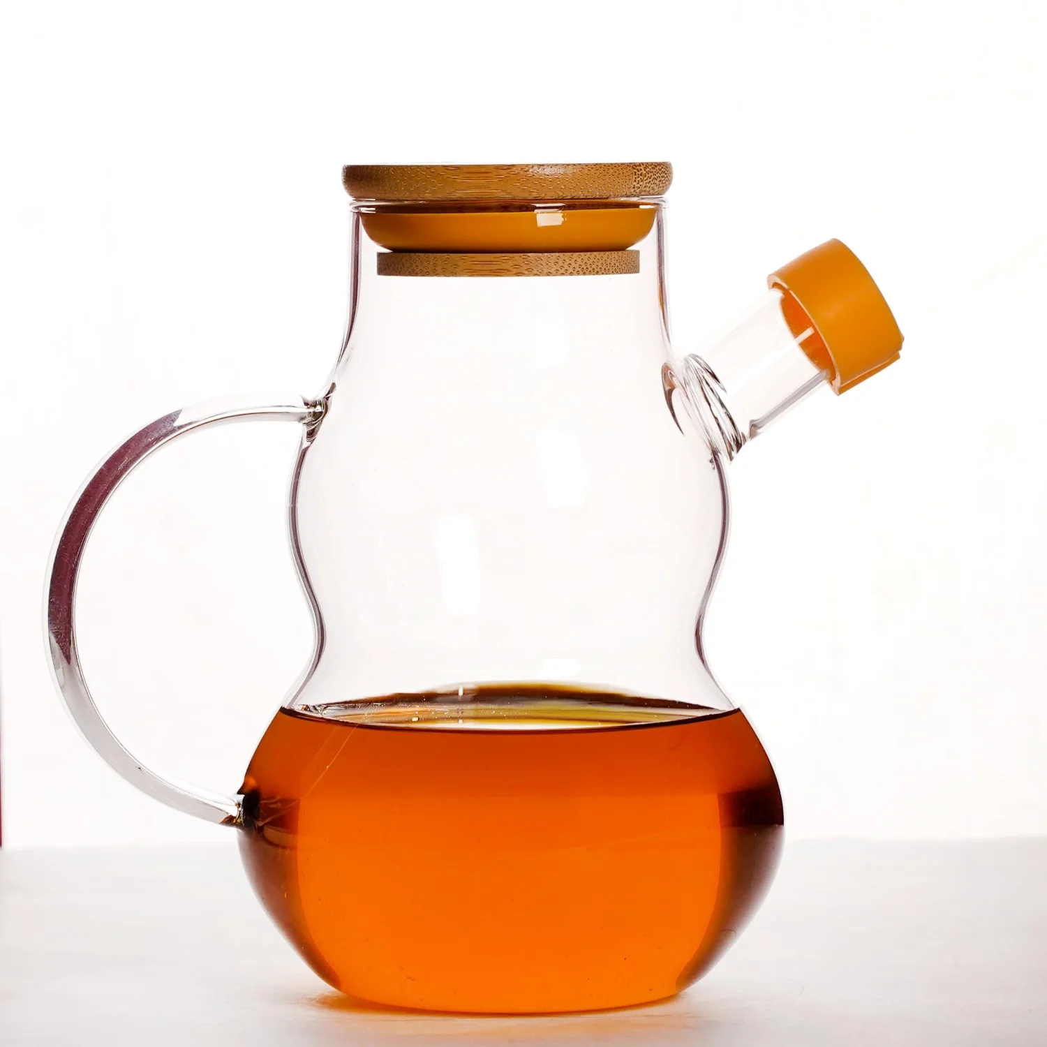 Clear Glass Oil Dispenser With Lid Set Of 2 500ml - Image 7