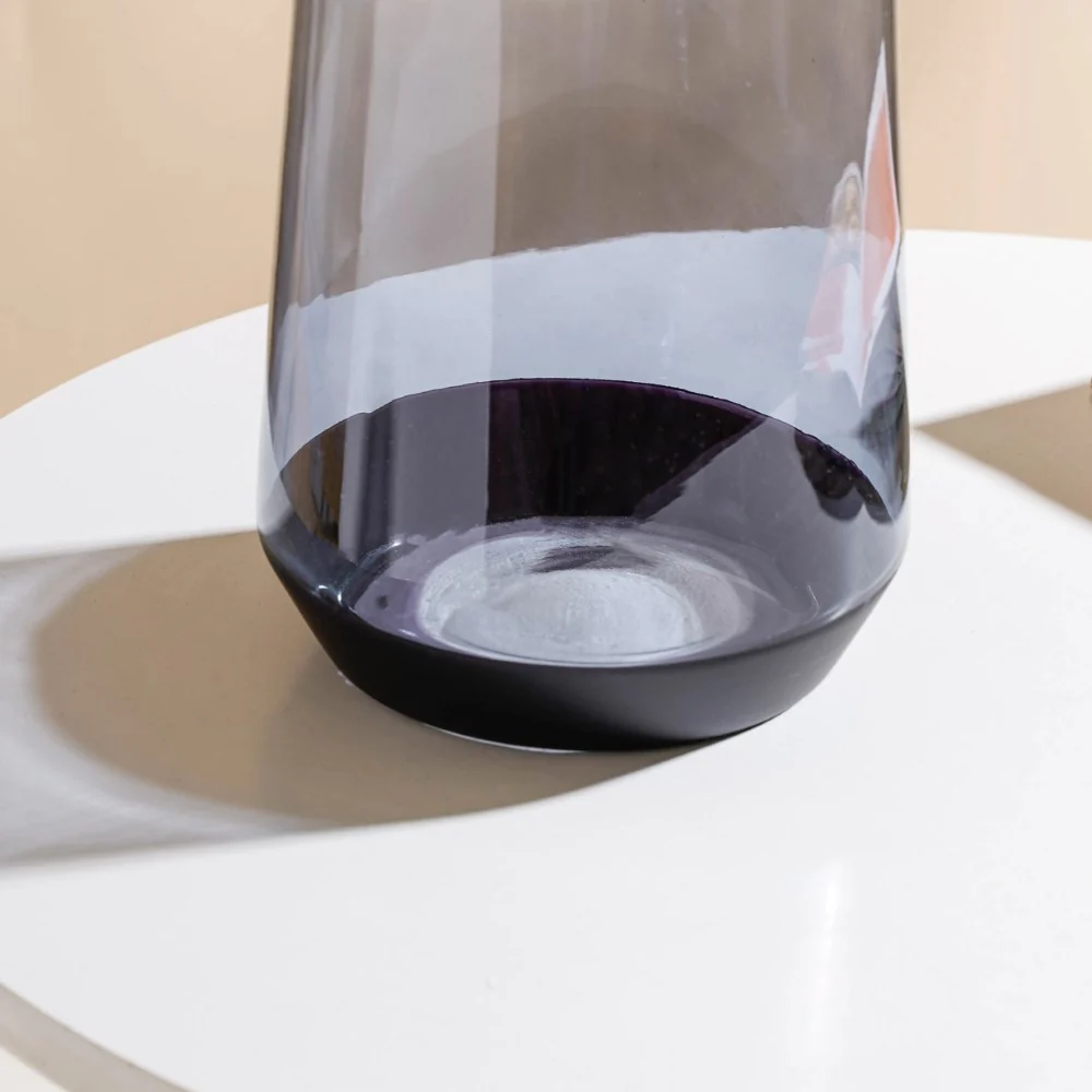 Clear Glass Vase Grey 9 Inch - Image 6