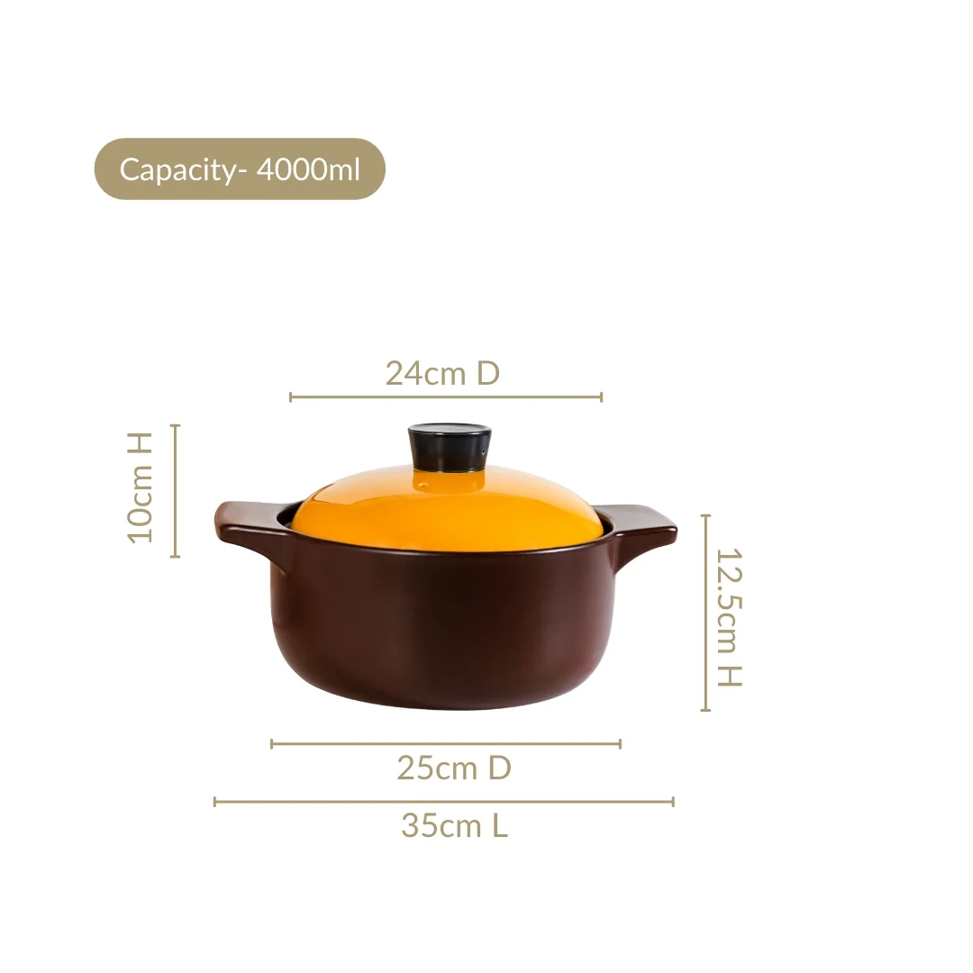 Clementine Ceramic Cooking Pot 4000ml - Image 3