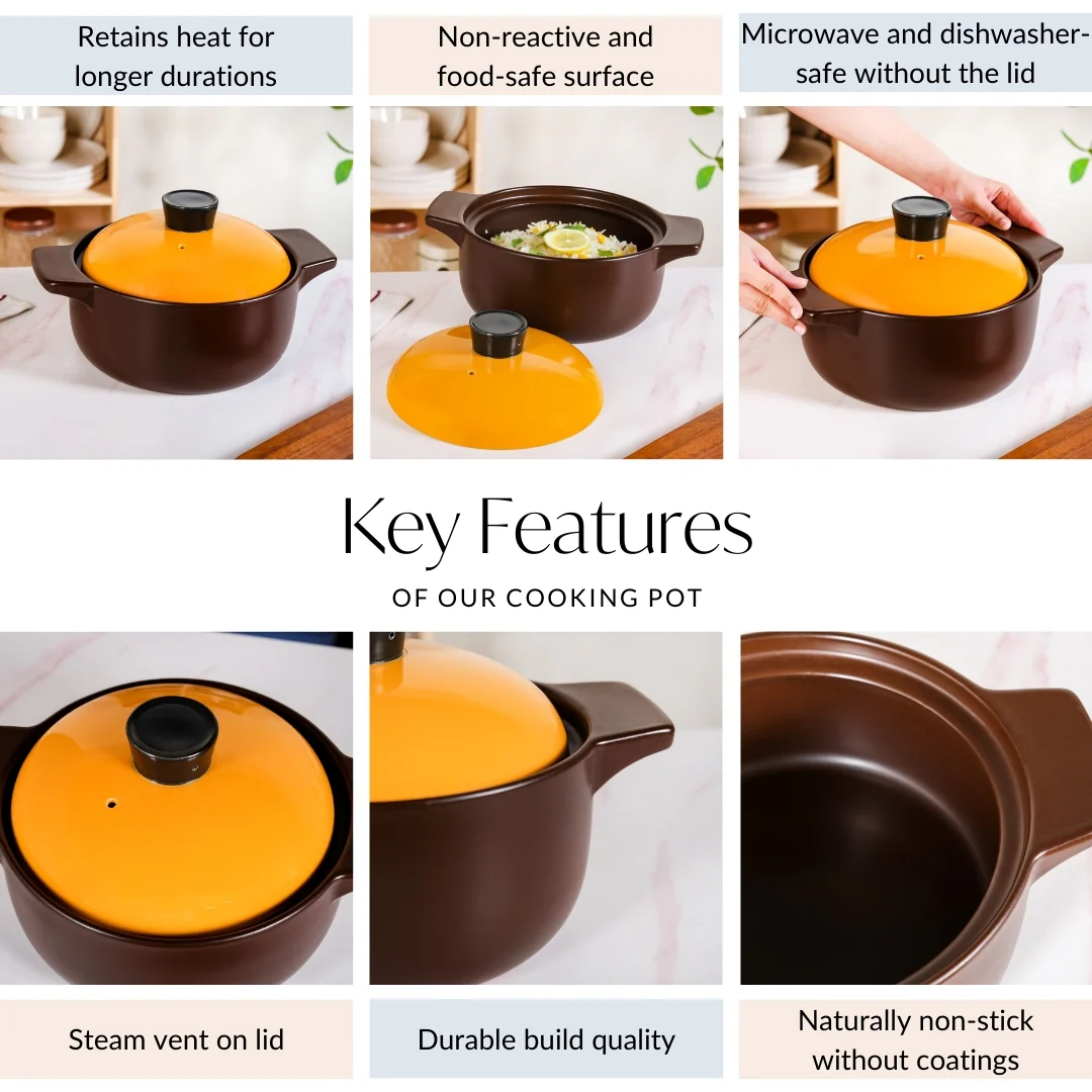 Clementine Ceramic Cooking Pot 4000ml - Image 4