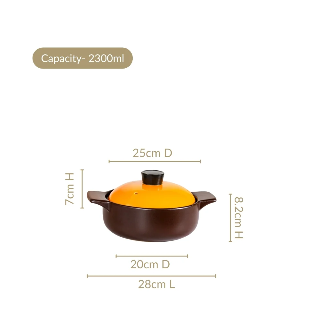 Clementine Ceramic Tureen Cooking Pot With Lid 2300ml - Image 3