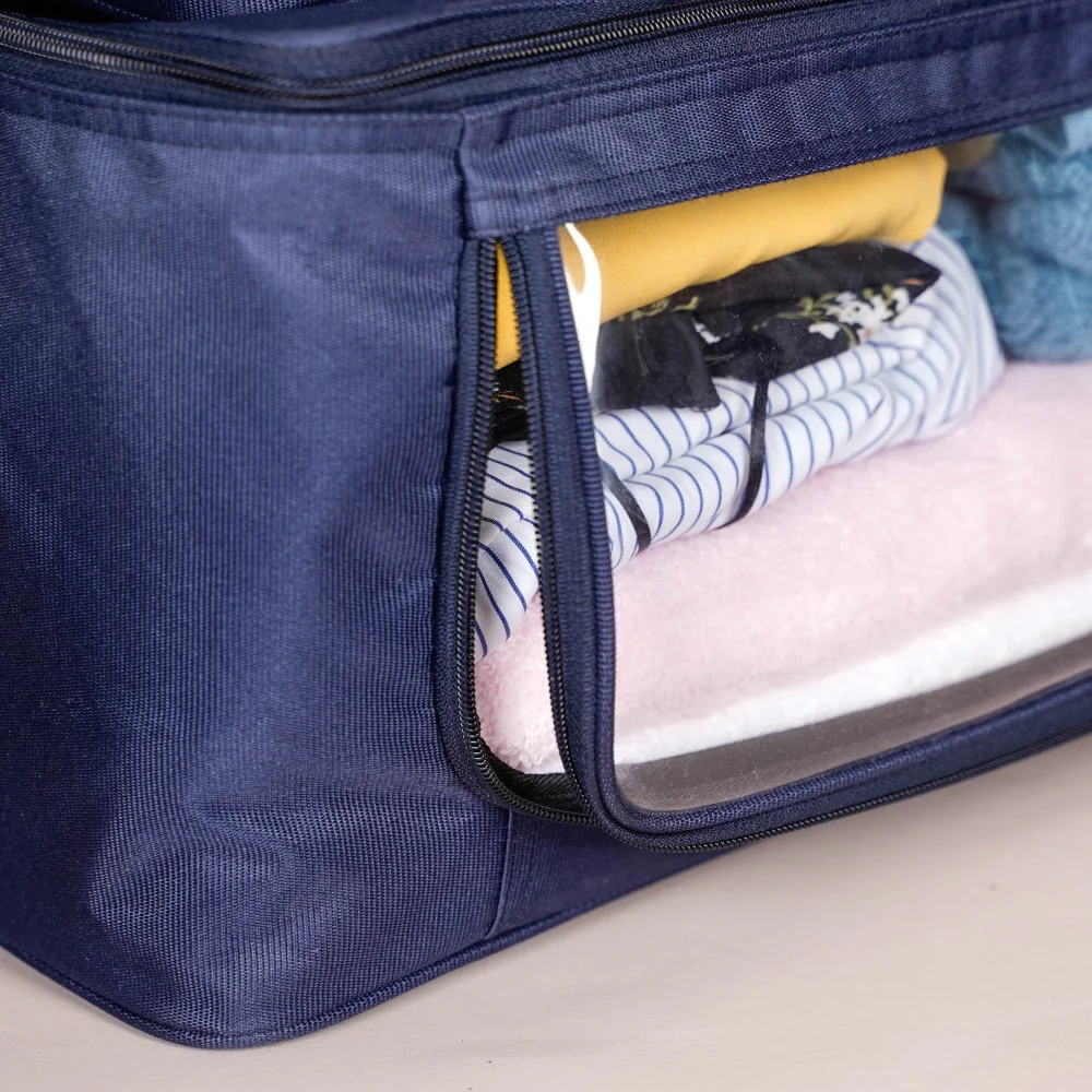 Wardrobe Storage Organiser Bag Set Of 2 Blue - Image 5