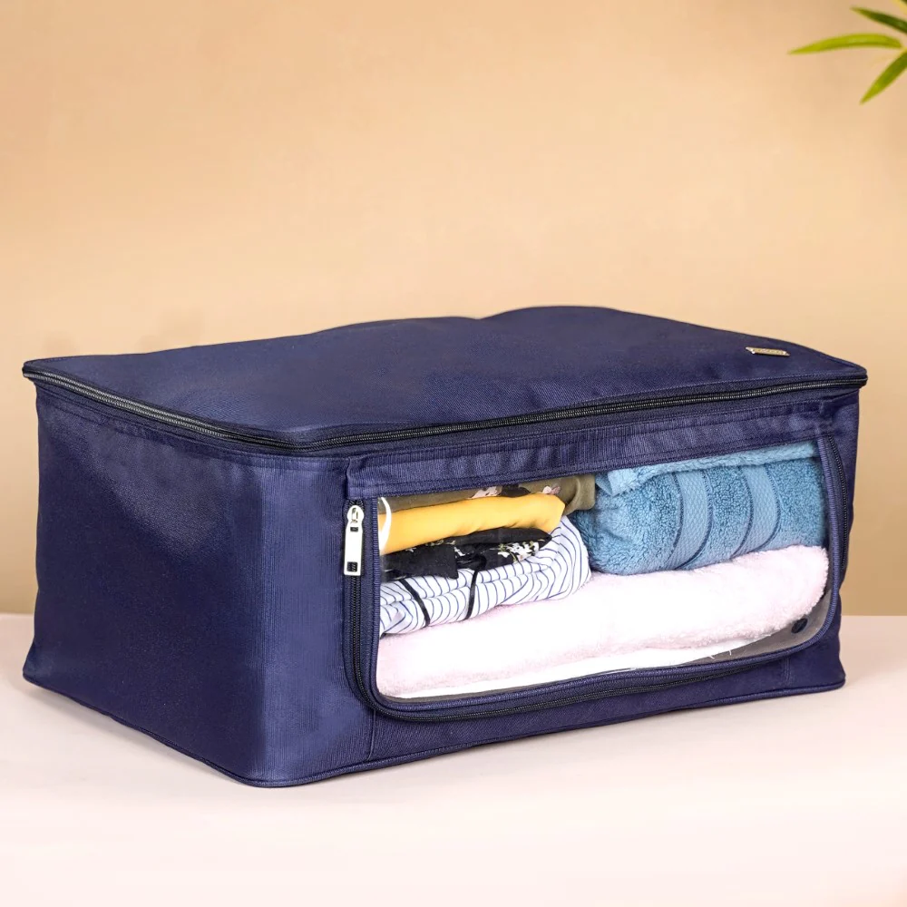 Wardrobe Storage Organiser Bag Set Of 2 Blue - Image 6