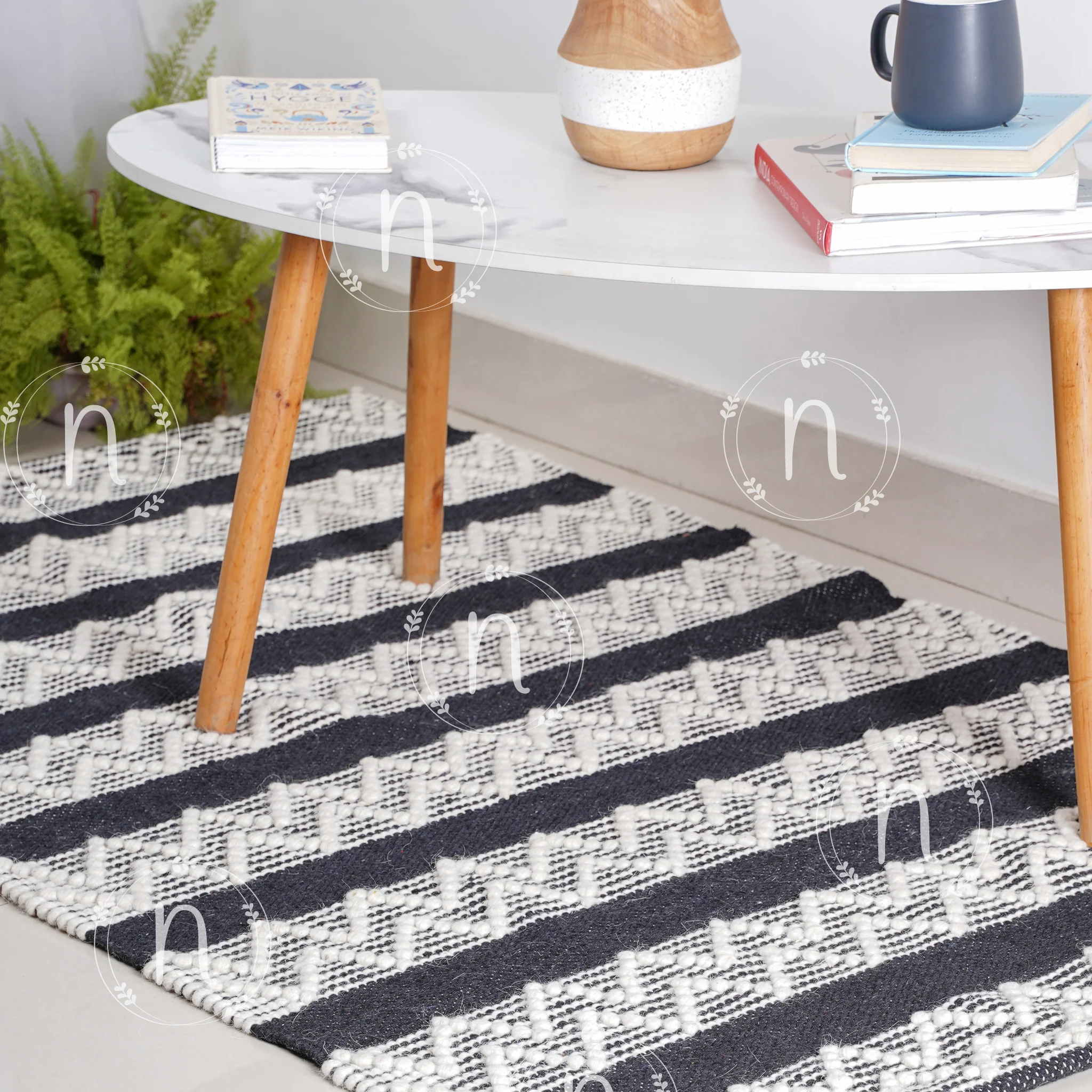 Clover Black and White Rug - Image 6