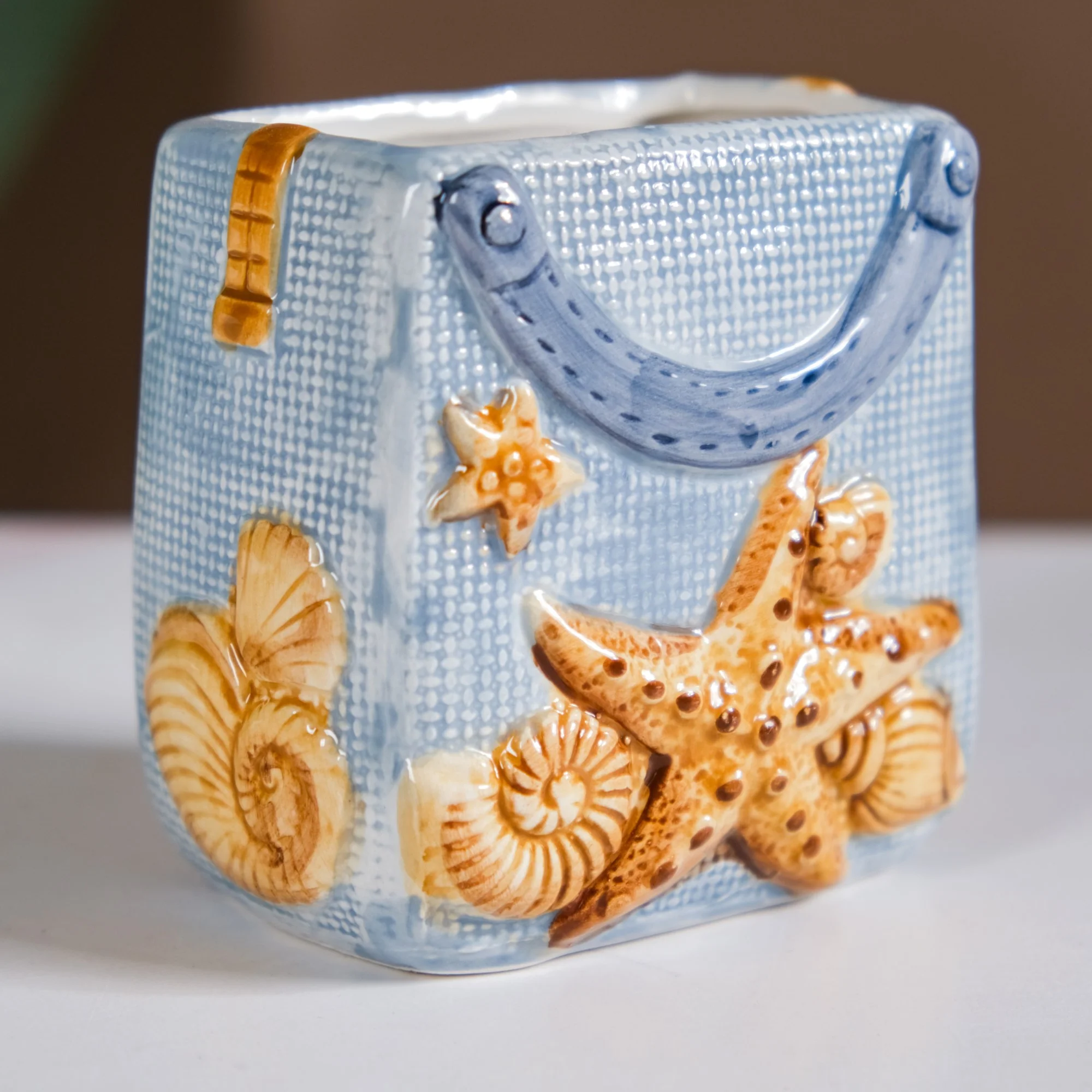 Coastal Ceramic Bath Set Of 3 Blue - Image 11