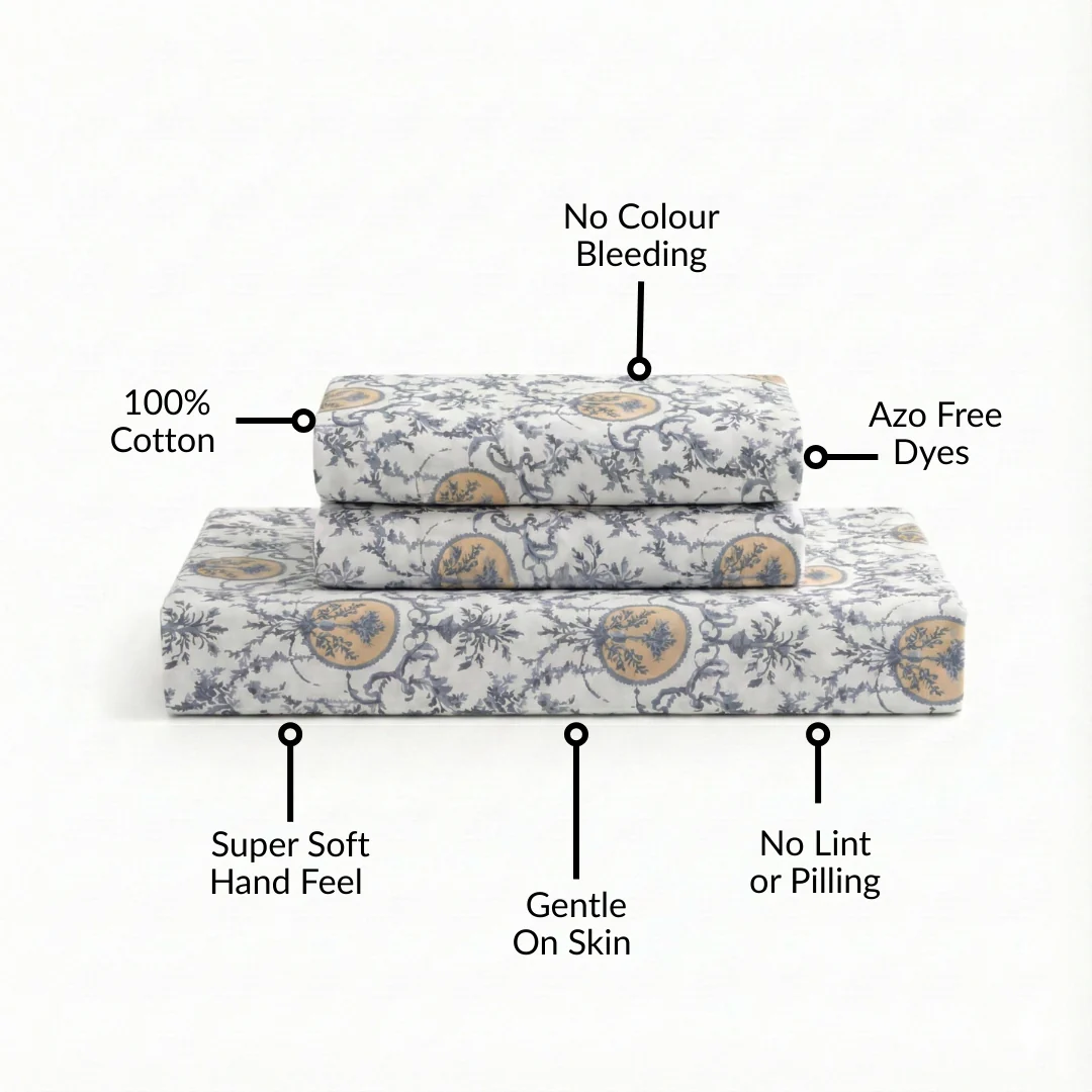 Coastal Chateau King Size Printed Cotton Bedding Set 275x275cm - Image 5