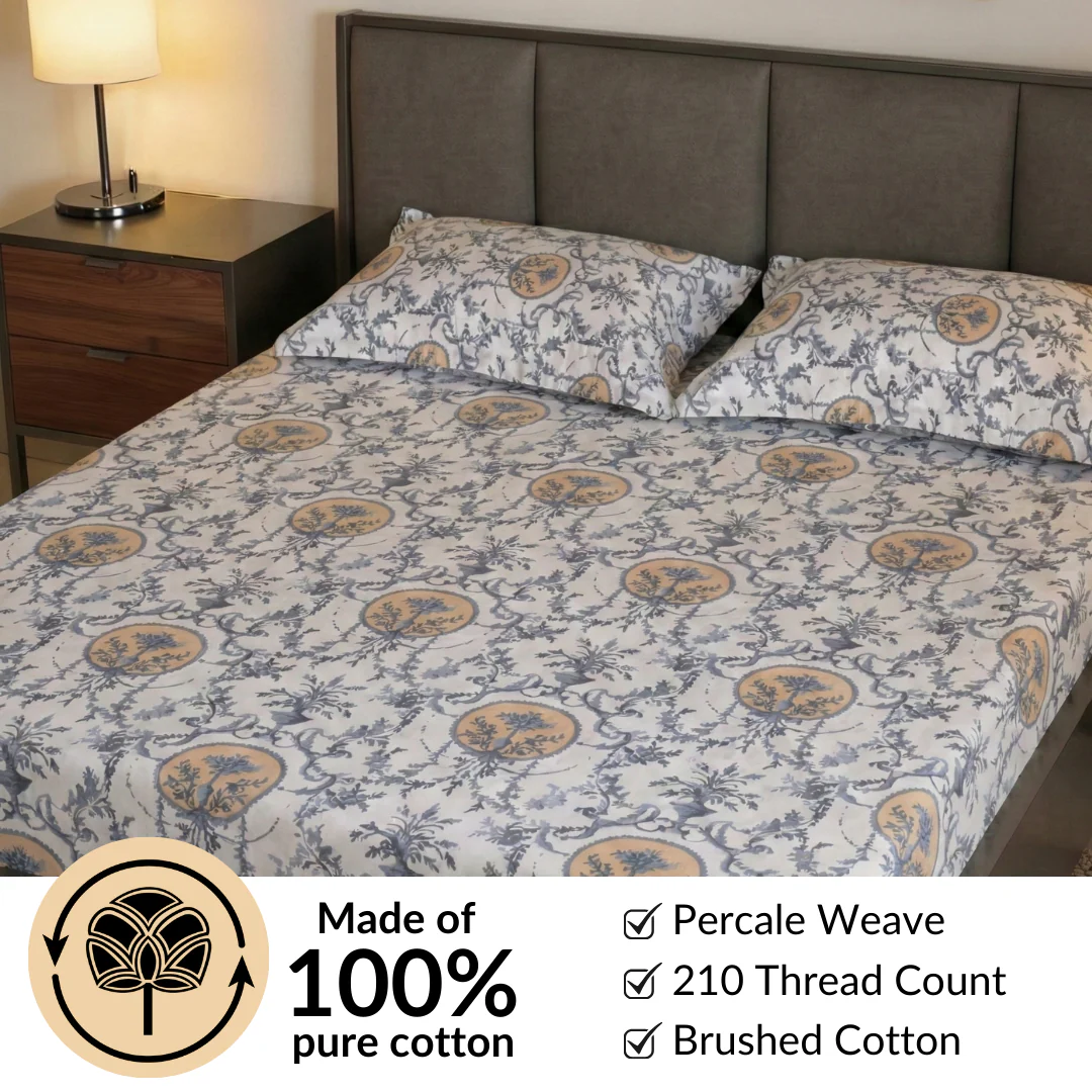 Coastal Chateau King Size Printed Cotton Bedding Set 275x275cm - Image 8