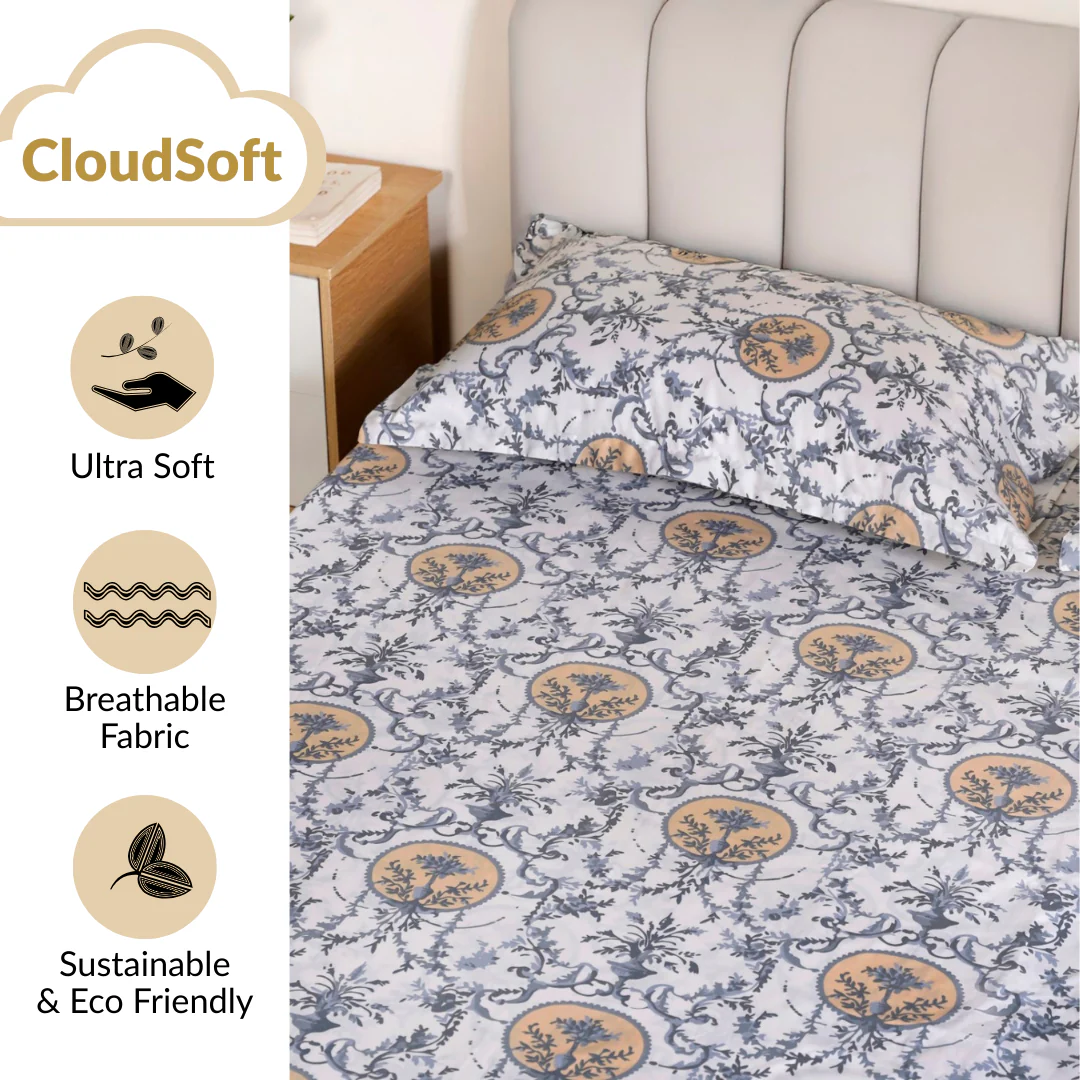 Coastal Chateau Queen Size Cotton Bedding Set 254x229cm - Image 4