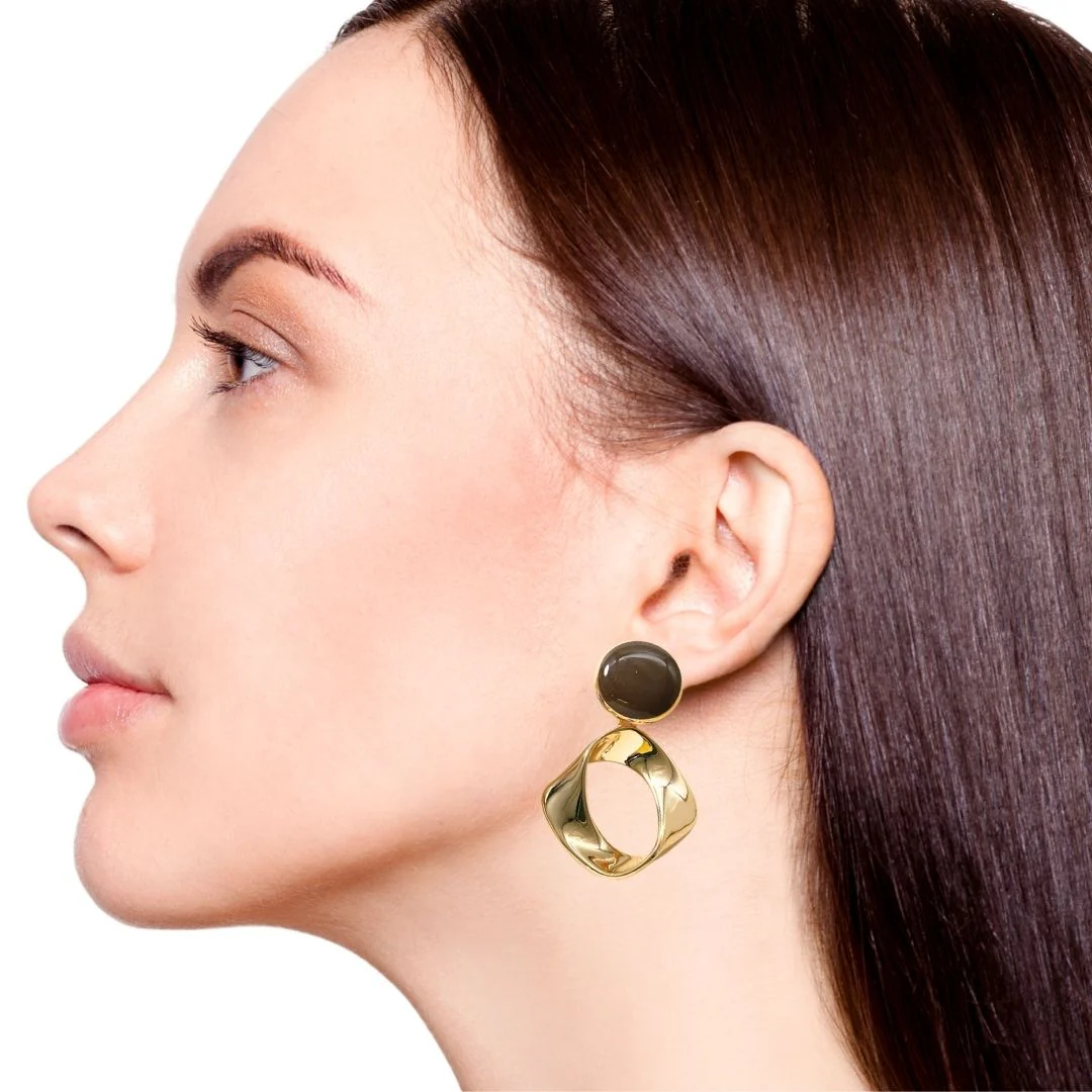 Coco Twist Dangle Earrings Brown - Image 5