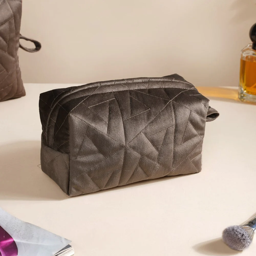 Cocoa Brown Cosmetic Bag Set Of 3 - Image 4