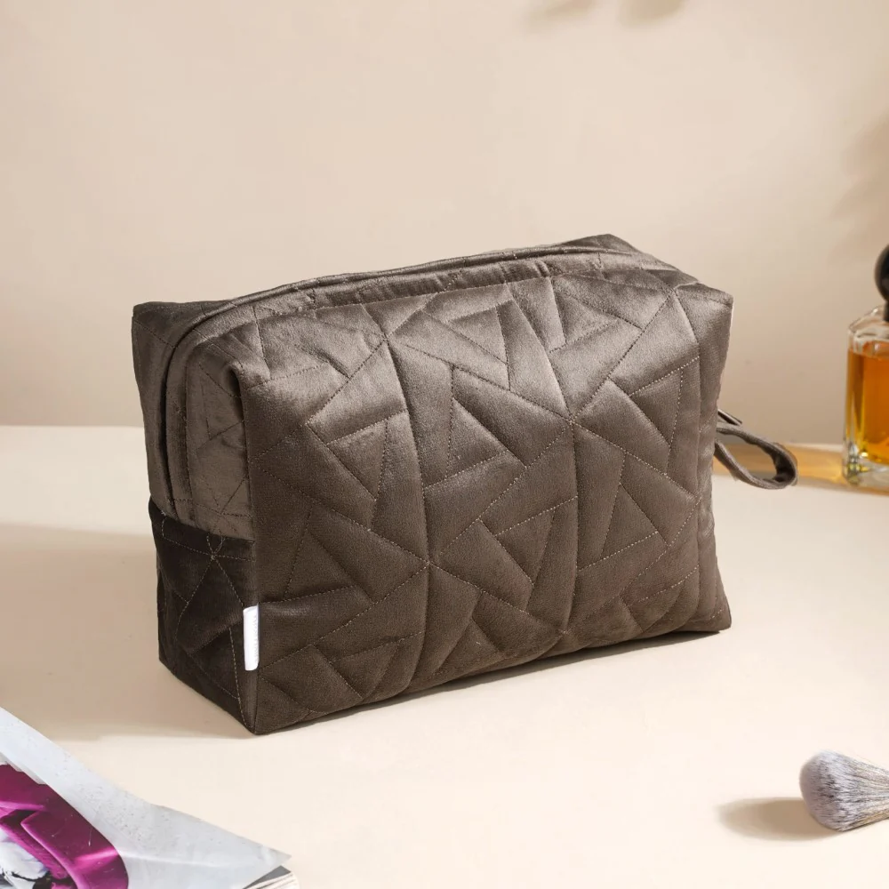 Cocoa Brown Cosmetic Bag Set Of 3 - Image 5