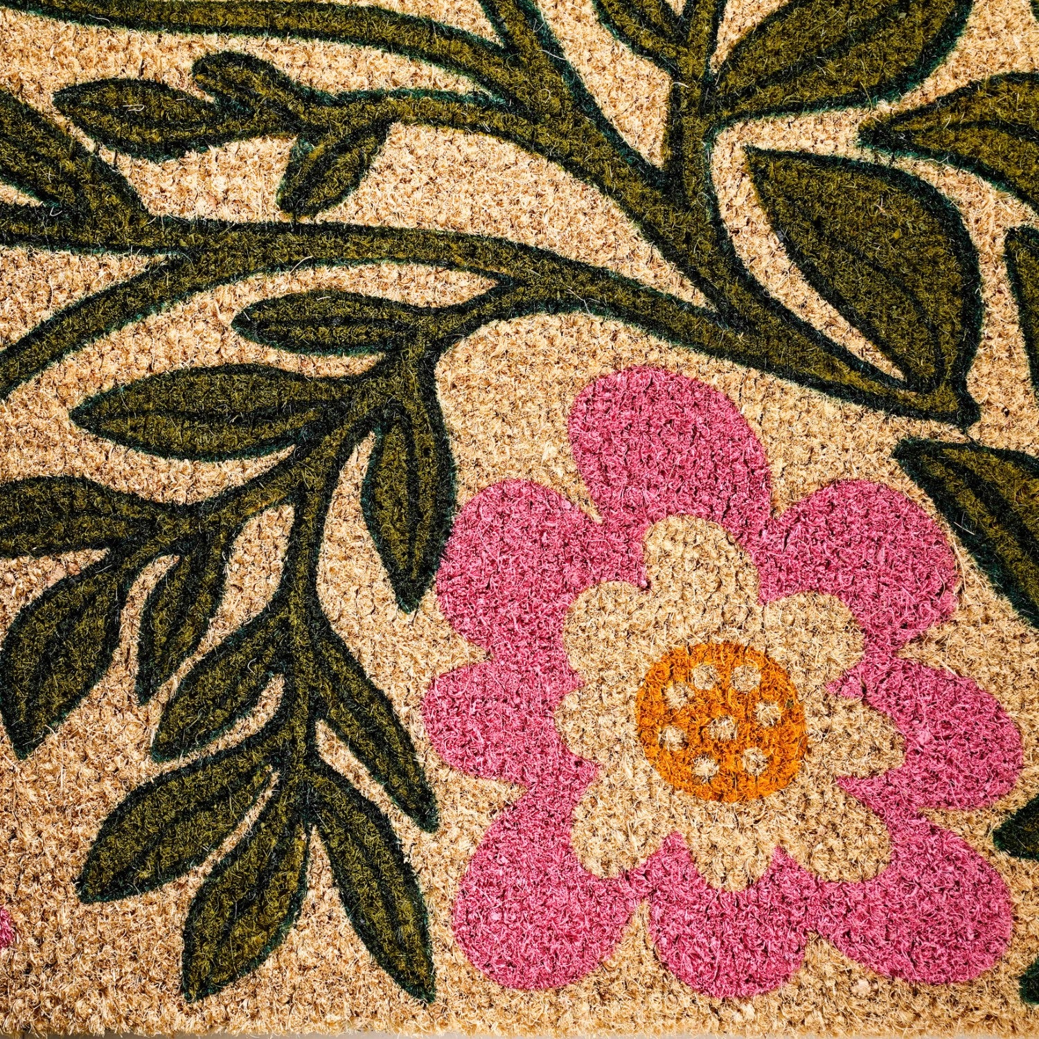 Coir Floor Mat With Floral Print 36x24 Inch - Image 7