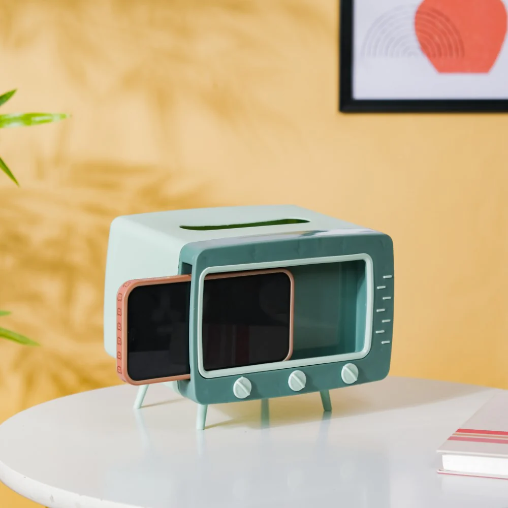 TV Tissue Box With Stand Green - Image 2
