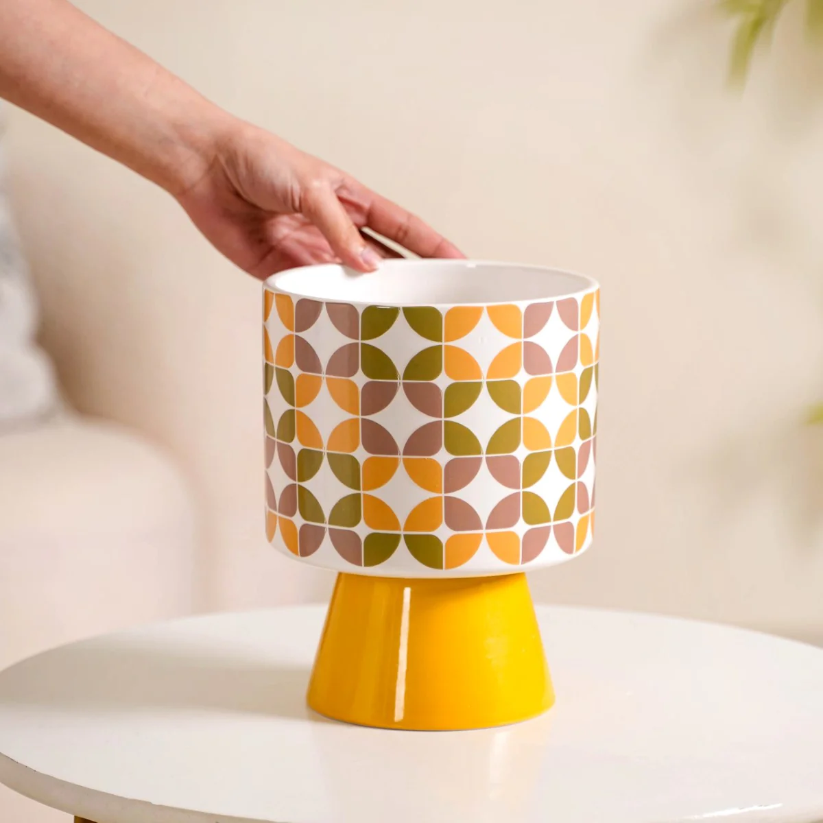 Colour Pop Pedestal Flower Pot Bauhaus Multicolour - Image 3
