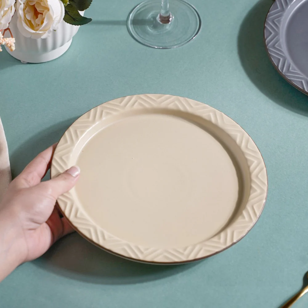 Serenity Snack Plate Beige 8 Inch - Image 2