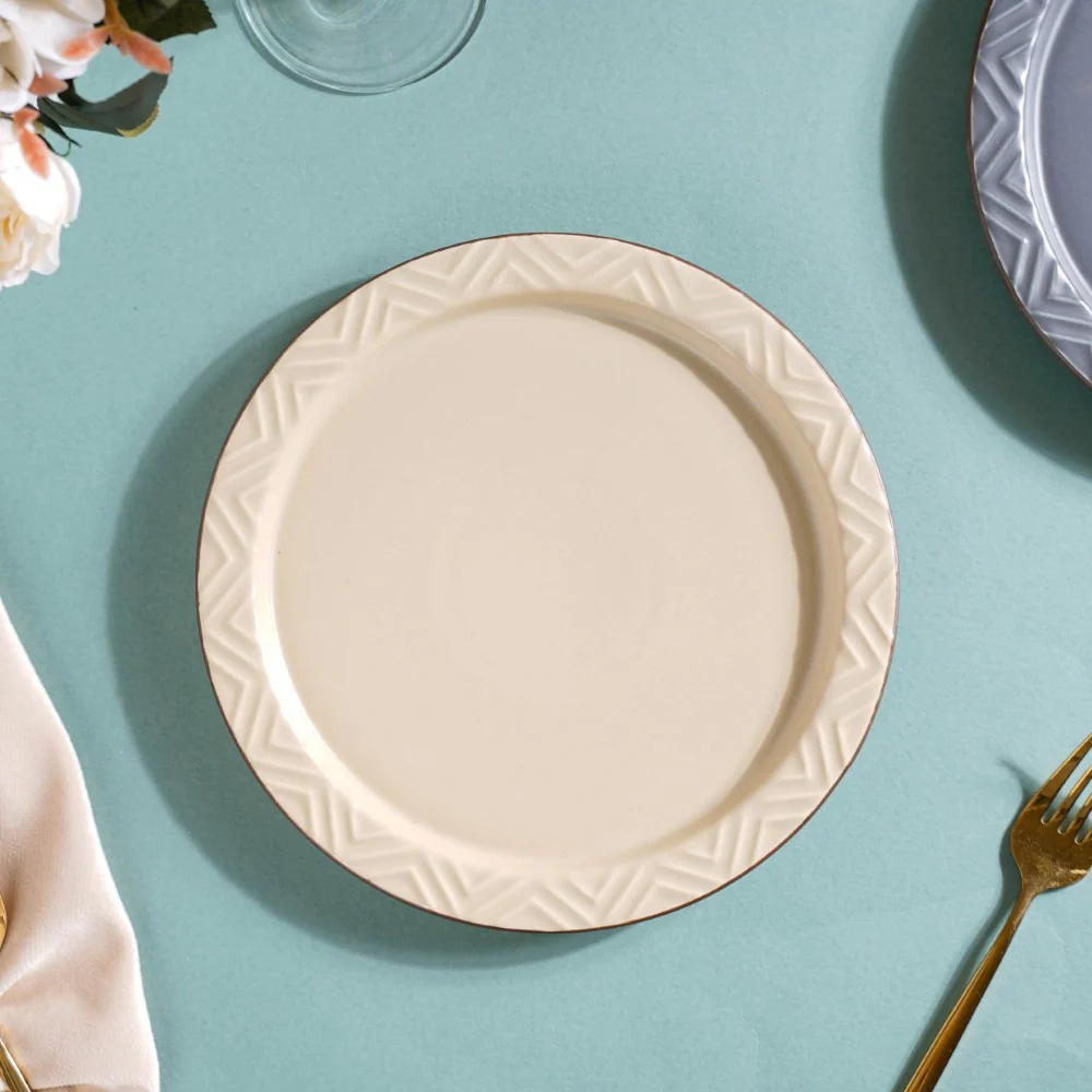 Serenity Snack Plate Beige 8 Inch - Image 4