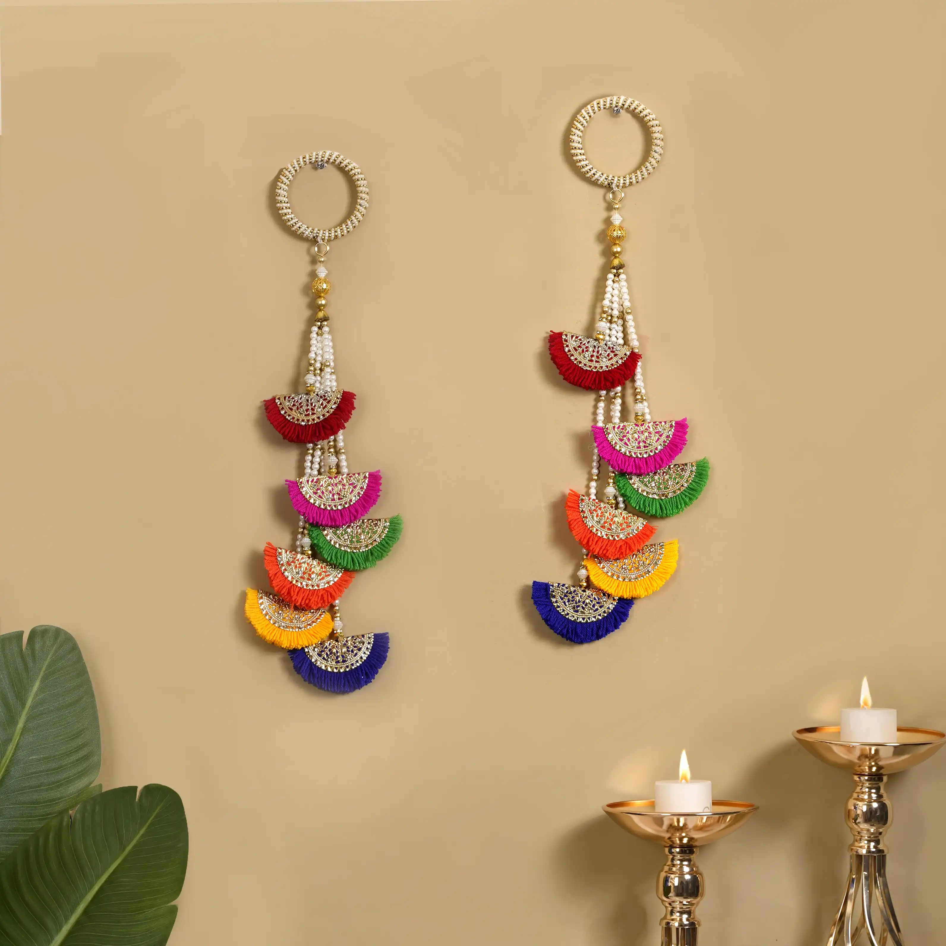 Colourful Door Hanging Decoration Set Of 2